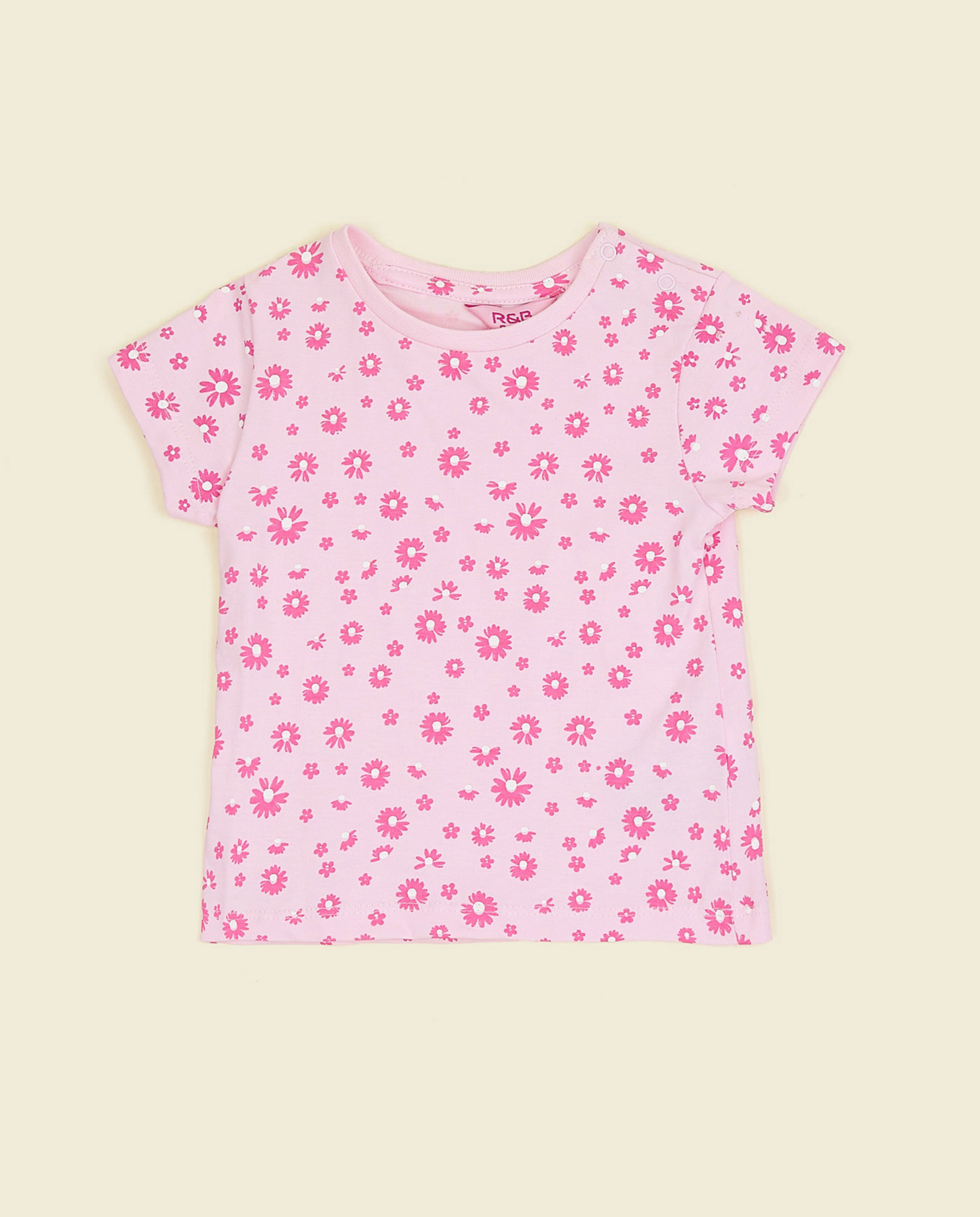 Printed T-Shirt and Dungaree Set