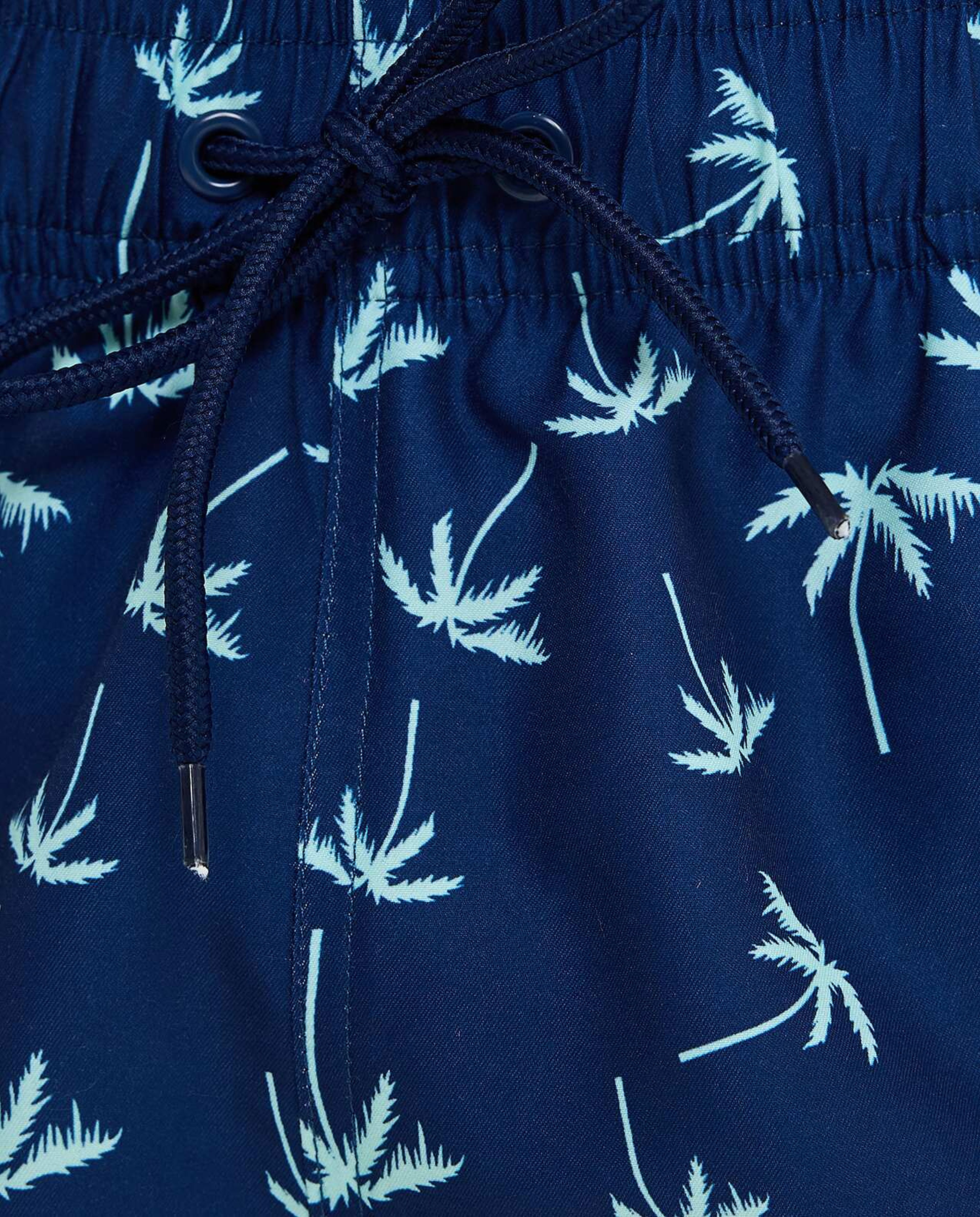 Patterned Swim Shorts with Drawstring Waist