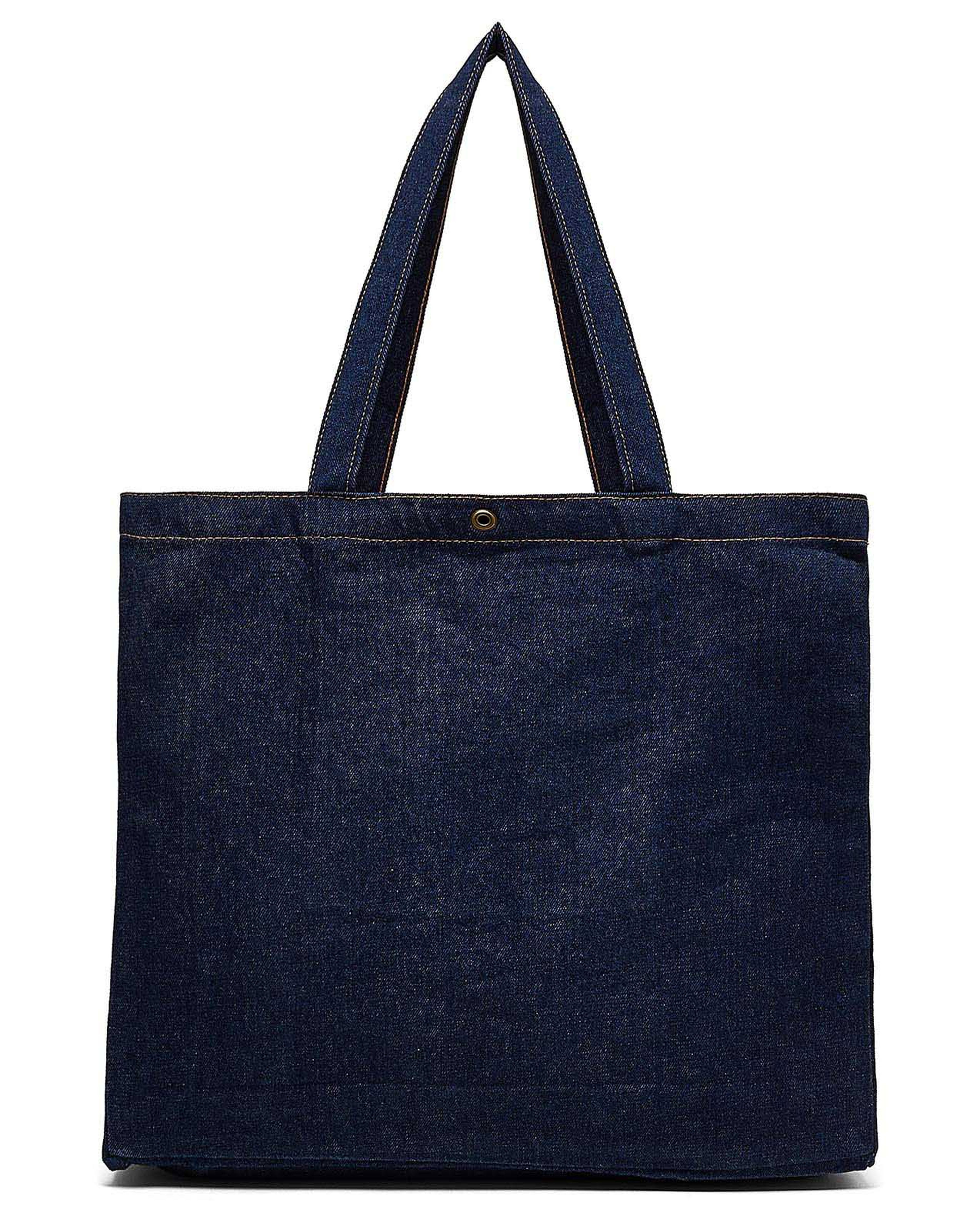 Printed Denim Shoulder Bag