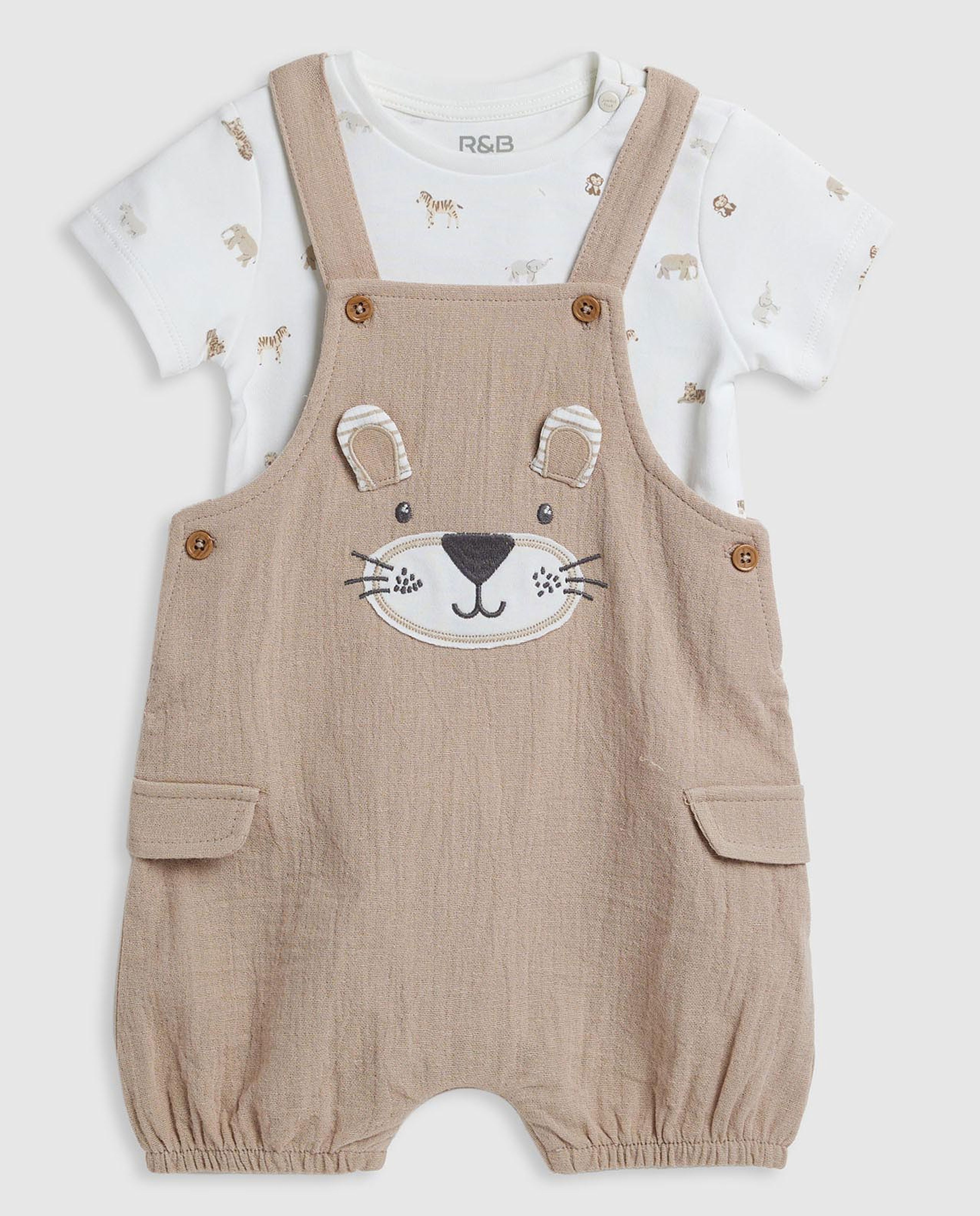 Printed T-Shirt and Romper Set