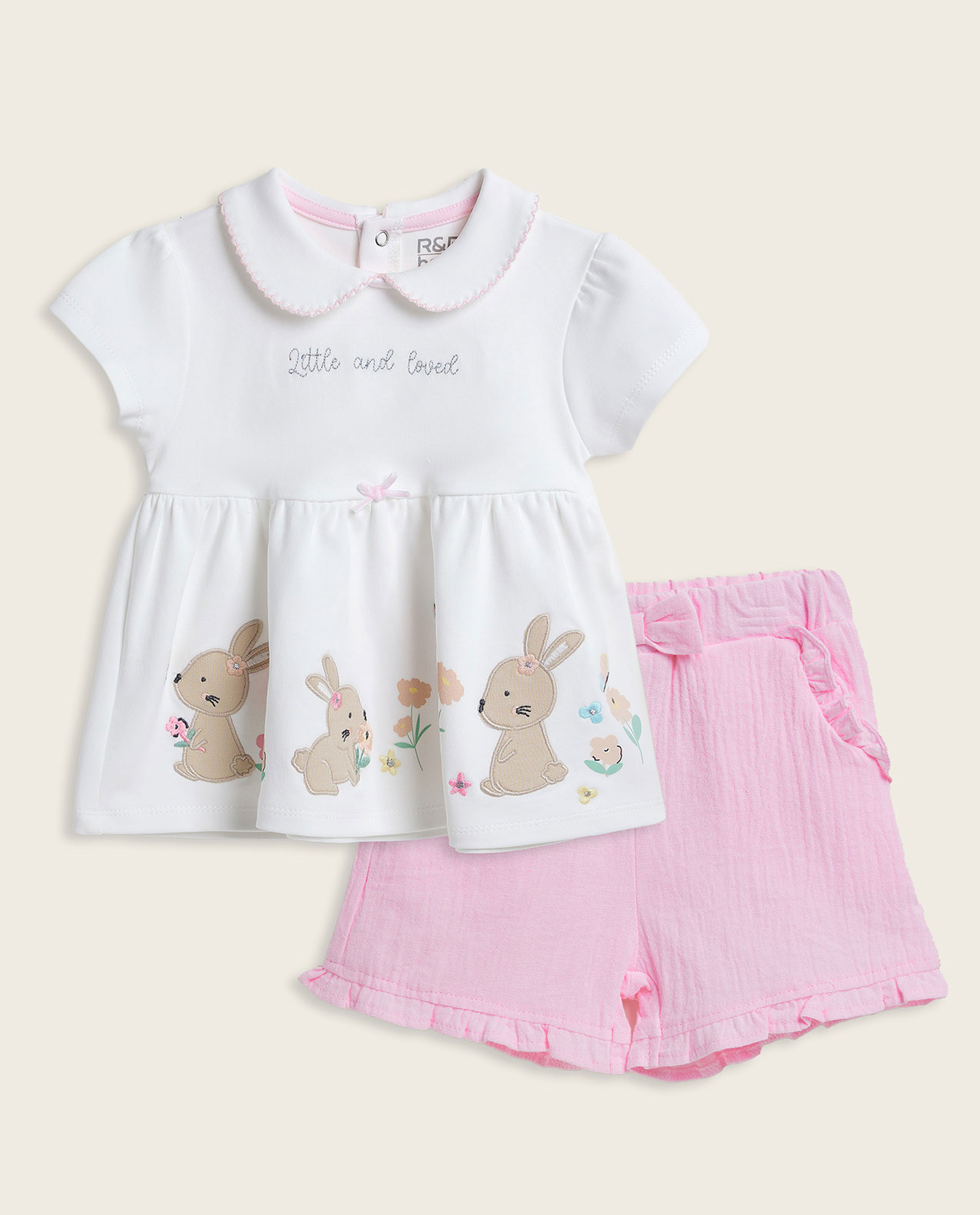 Appliqued Top and Shorts Set