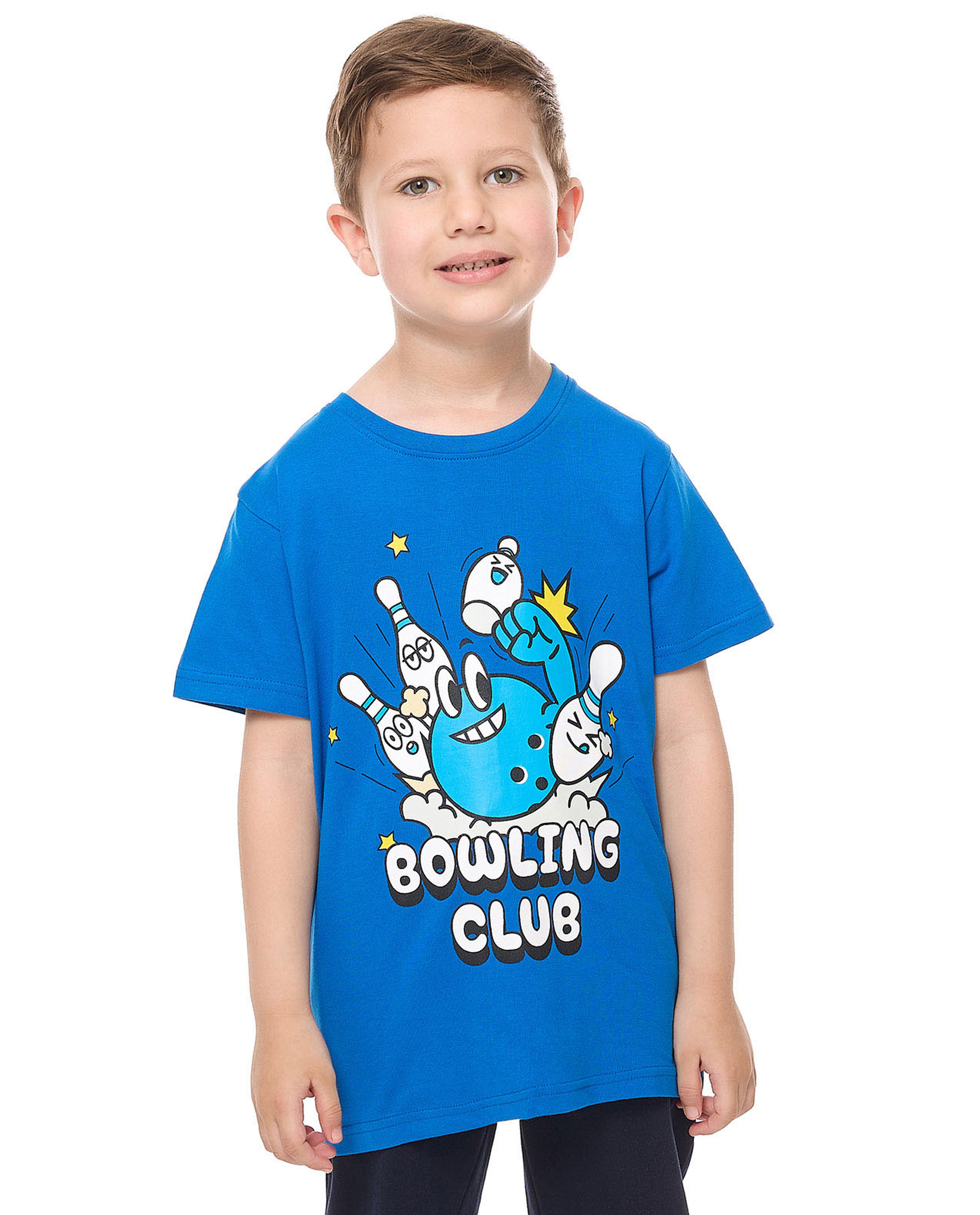 Printed T-Shirt with Crew Neck and Short Sleeves