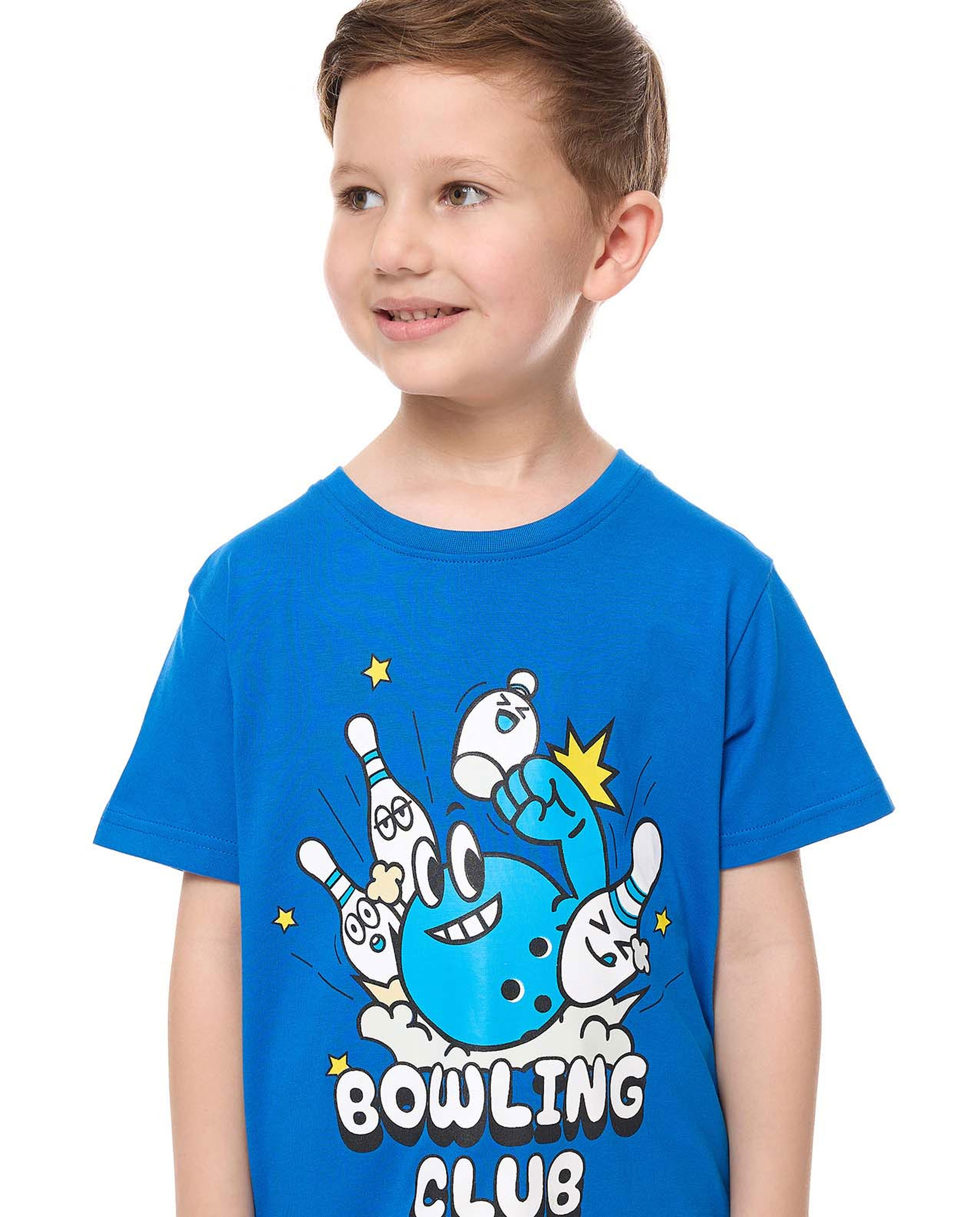 Printed T-Shirt with Crew Neck and Short Sleeves