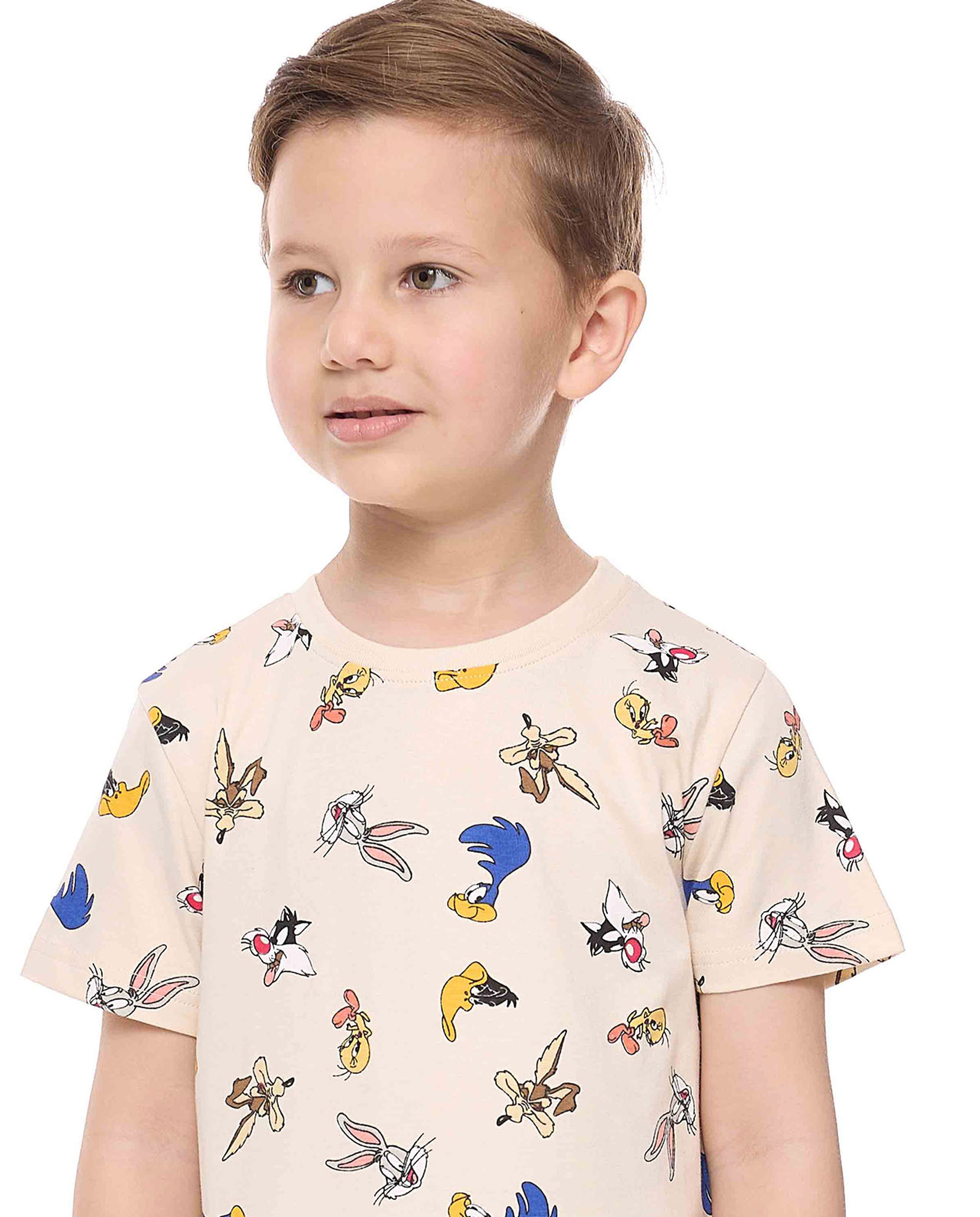 2 Pack Looney Tunes Printed T-Shirts with Short Sleeves