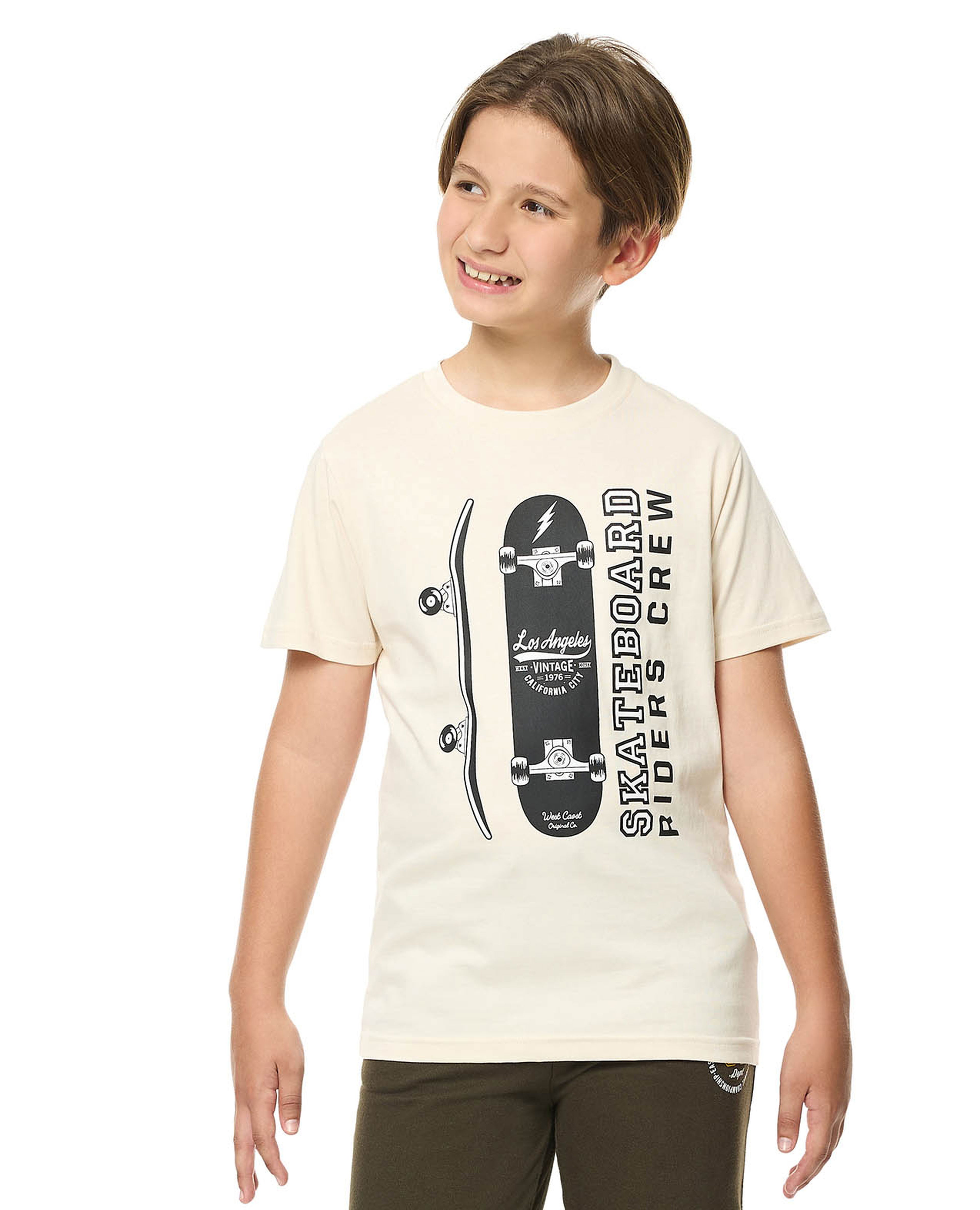 Printed T-Shirt with Crew Neck and Short Sleeves
