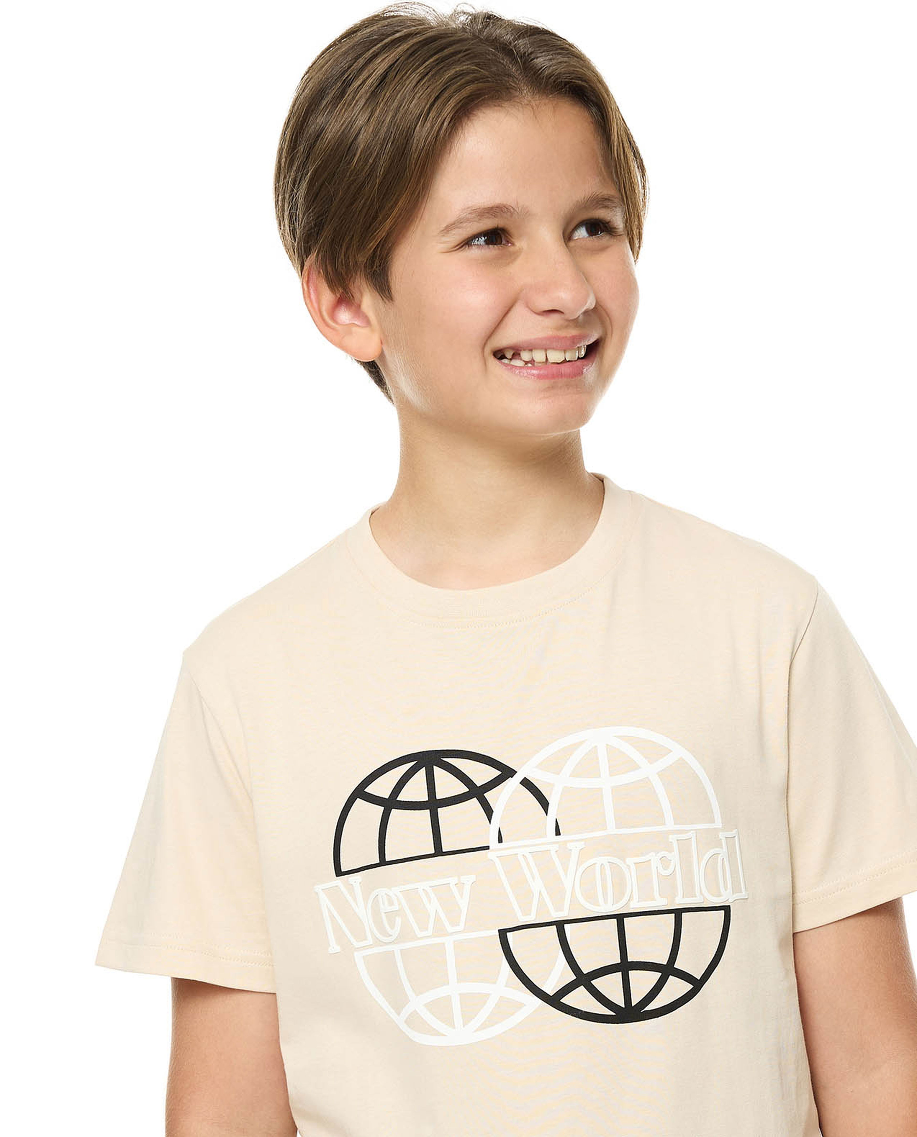 Printed T-Shirt with Crew Neck and Short Sleeves