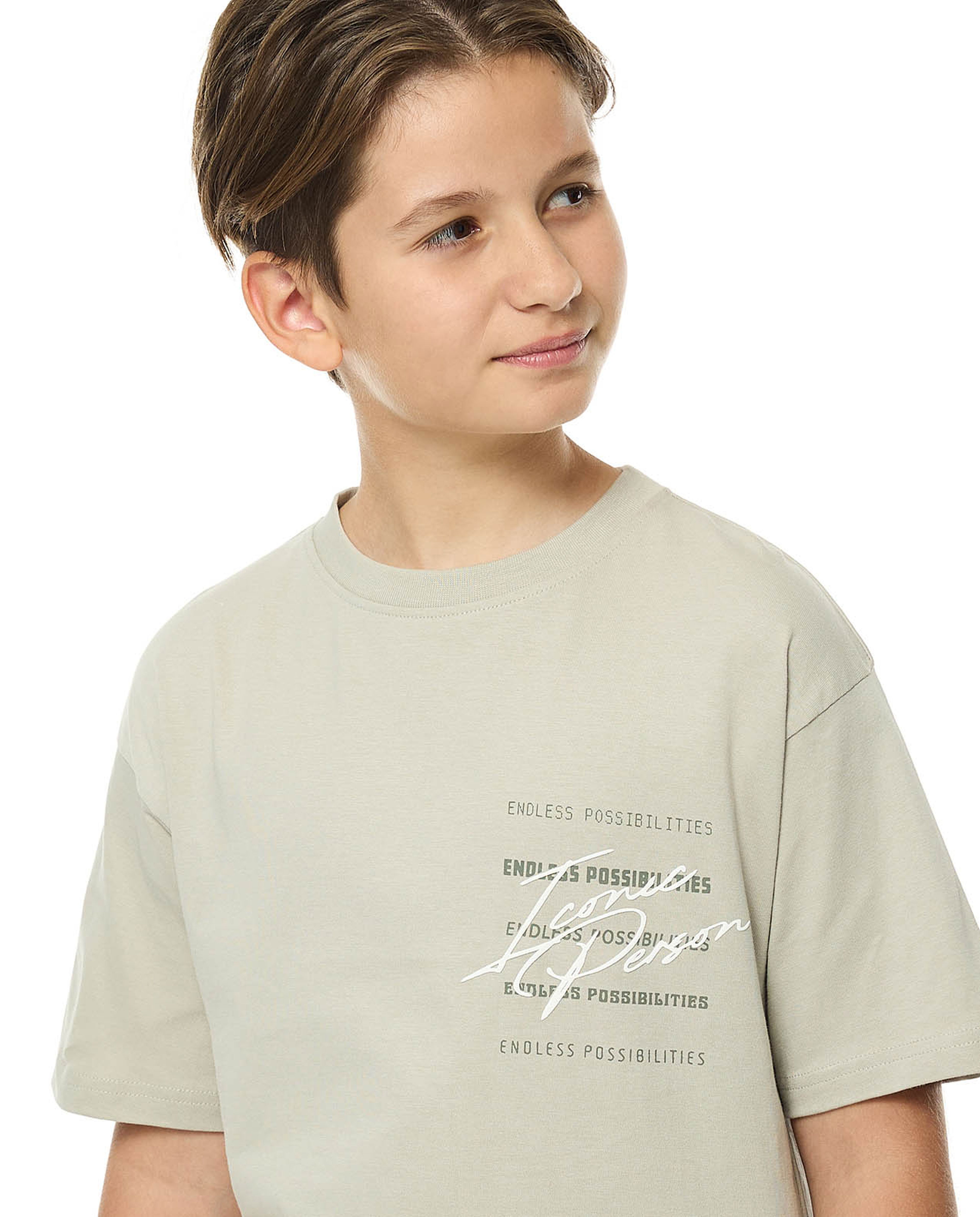 Printed T-Shirt with Crew Neck and Short Sleeves