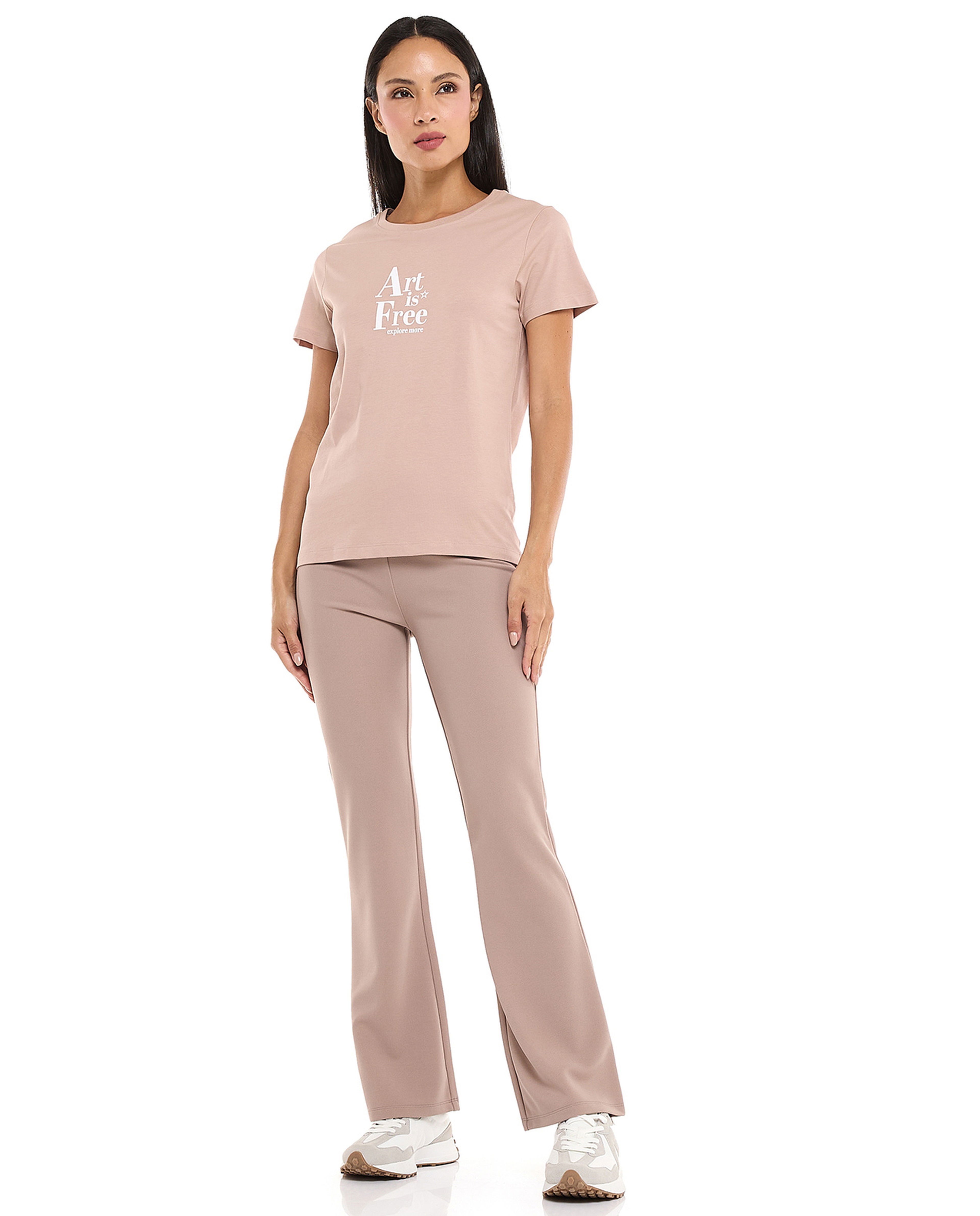 Printed T-Shirt with Crew Neck and Short Sleeves