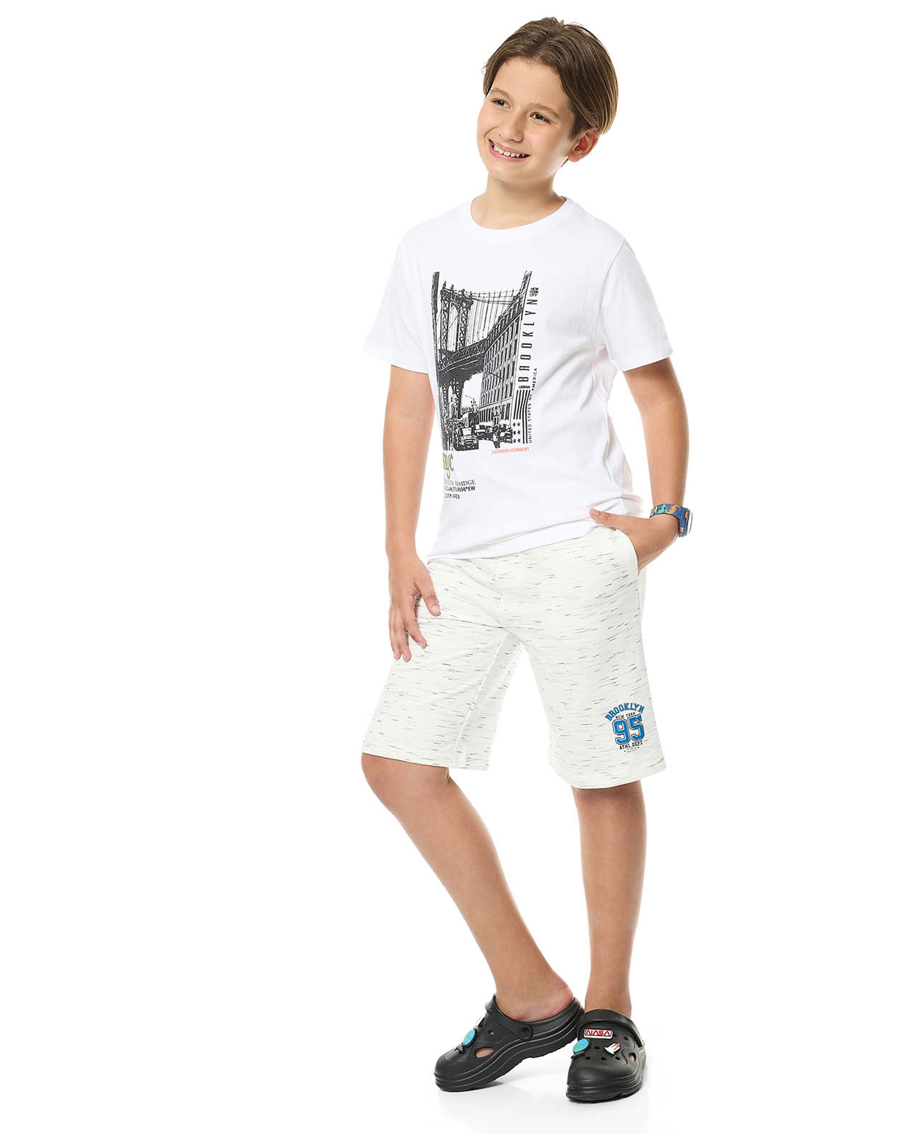 Printed Shorts with Drawstring Waist