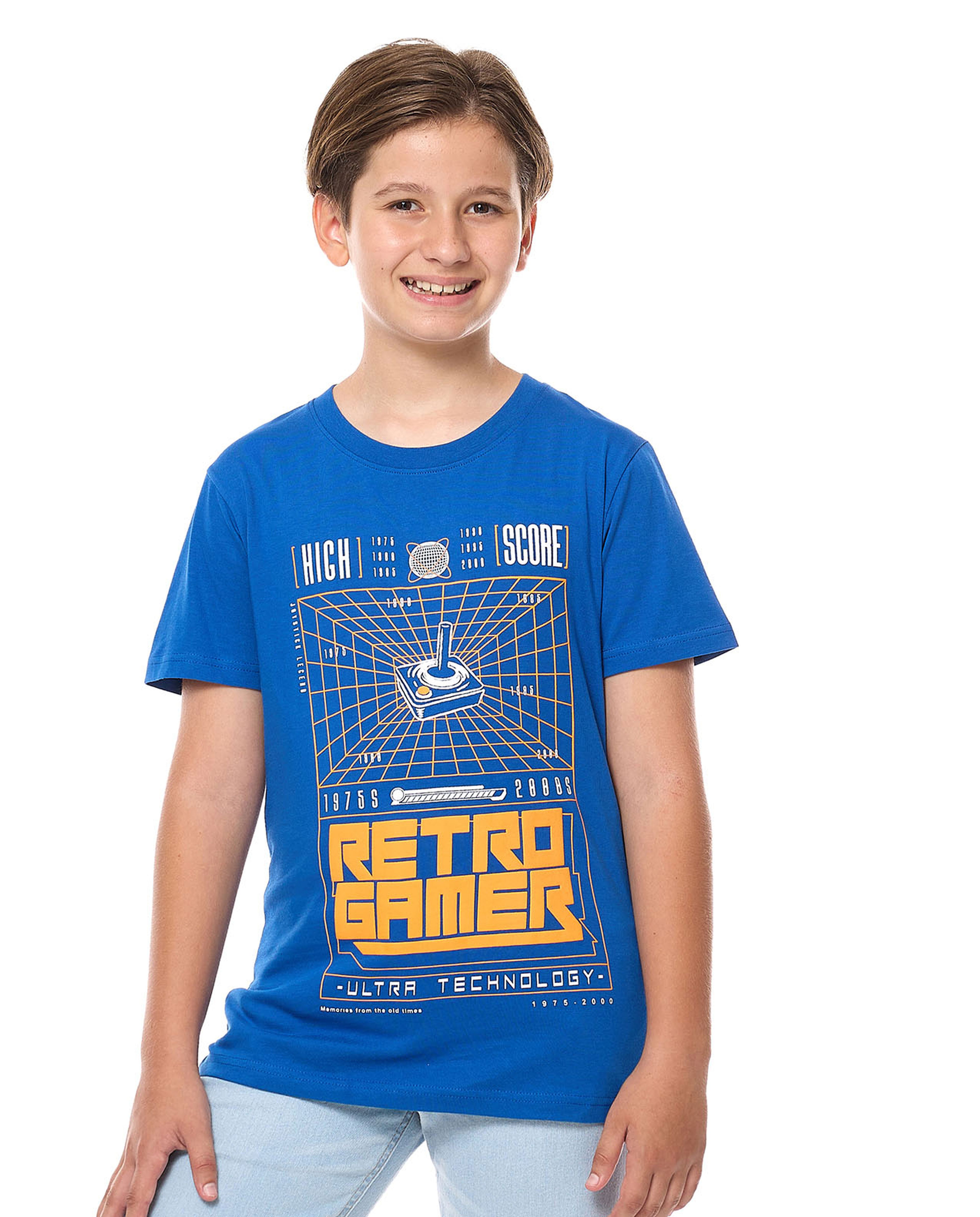 Printed T-Shirt with Crew Neck and Short Sleeves