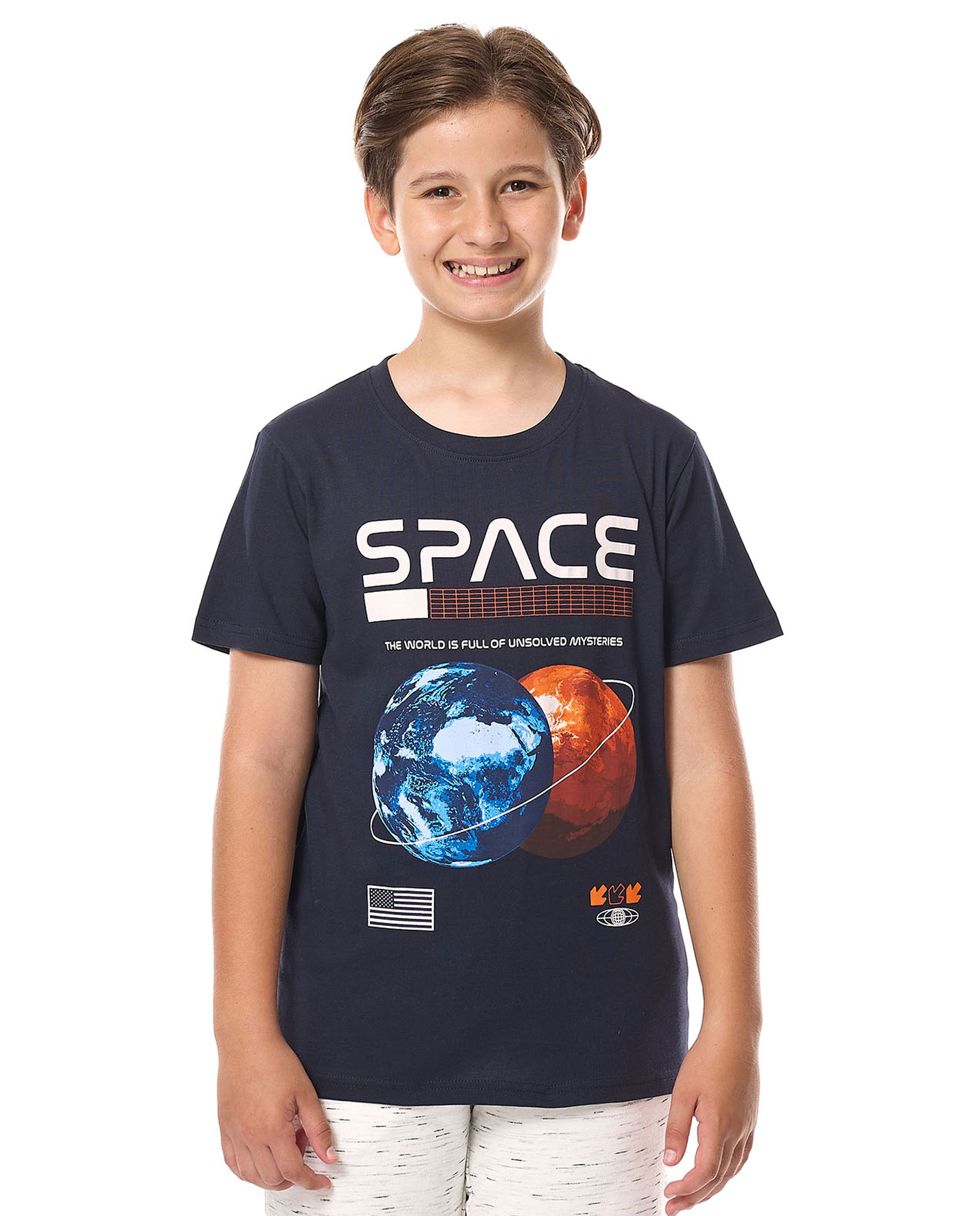 Printed T-Shirt with Crew Neck and Short Sleeves
