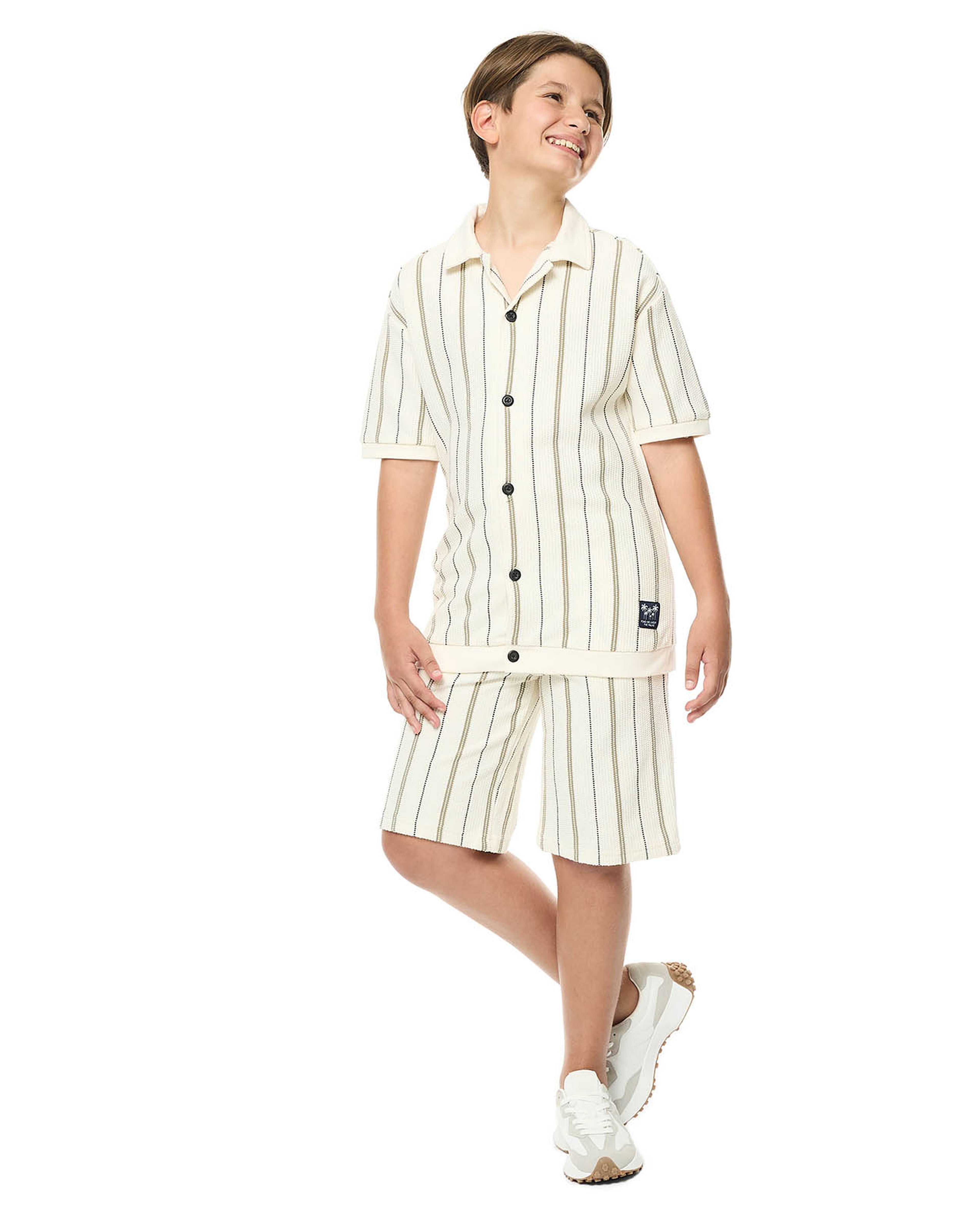 Striped Shirt and Shorts Set