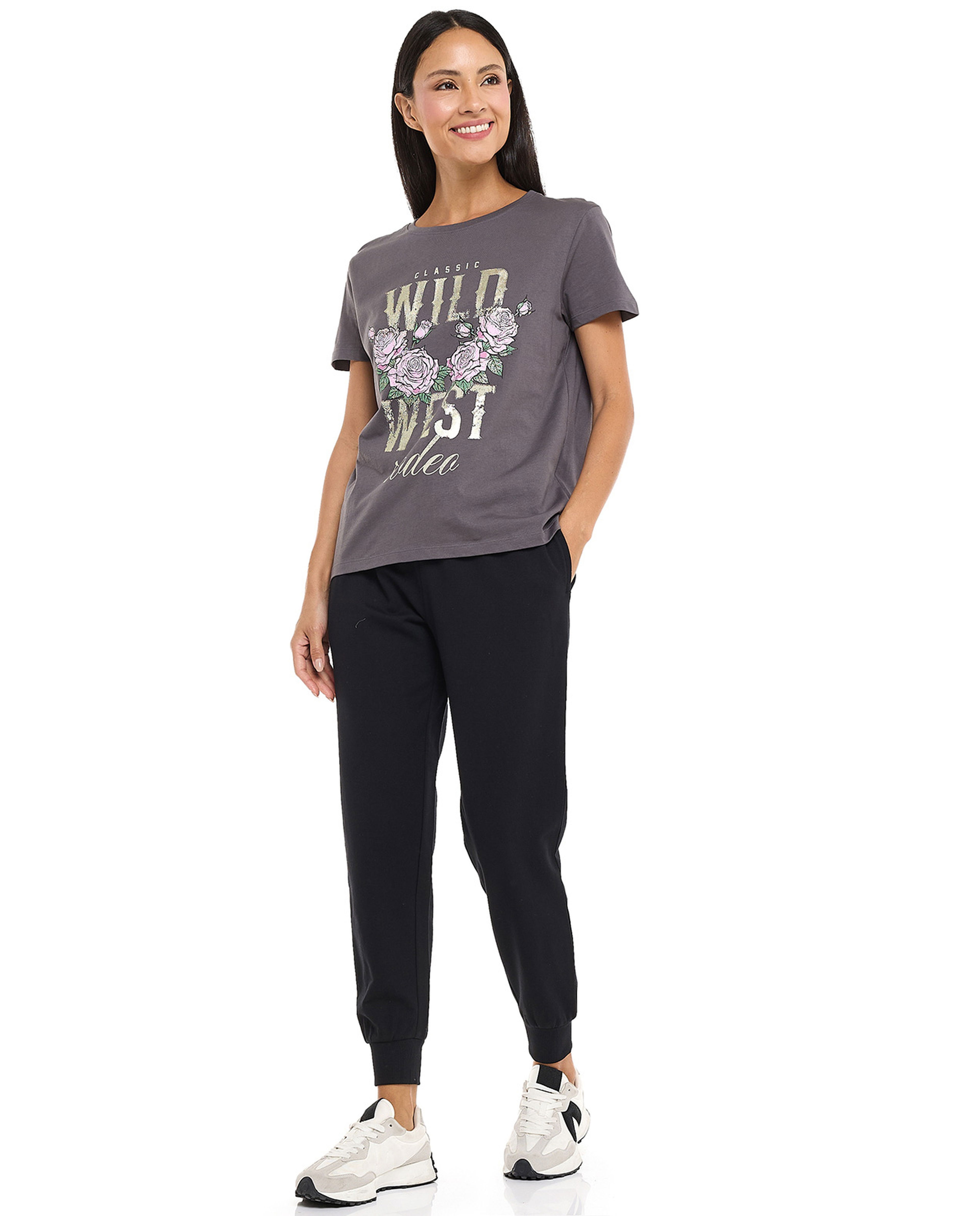Solid Joggers with Drawstring Waist