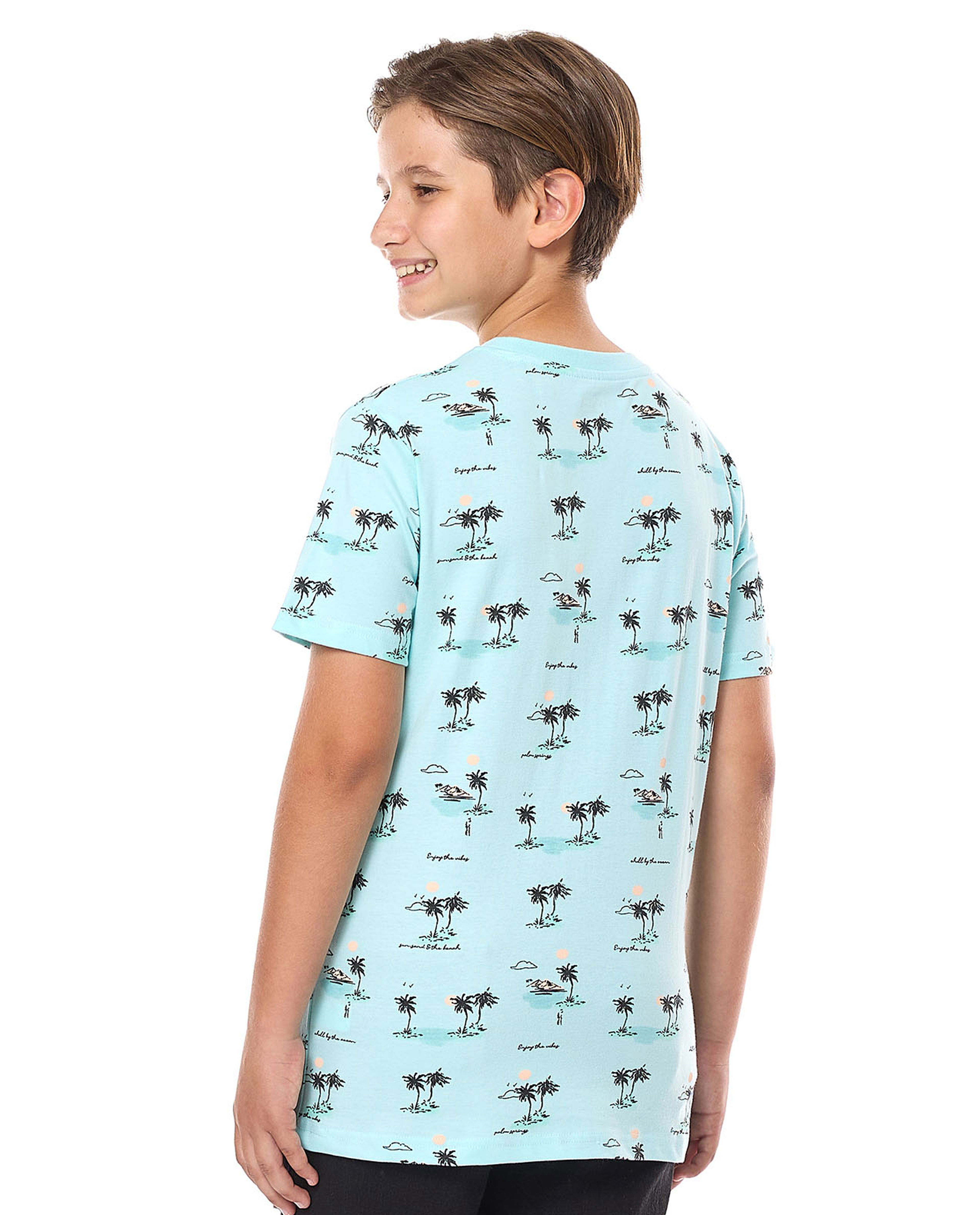 Printed T-Shirt with Crew Neck and Short Sleeves
