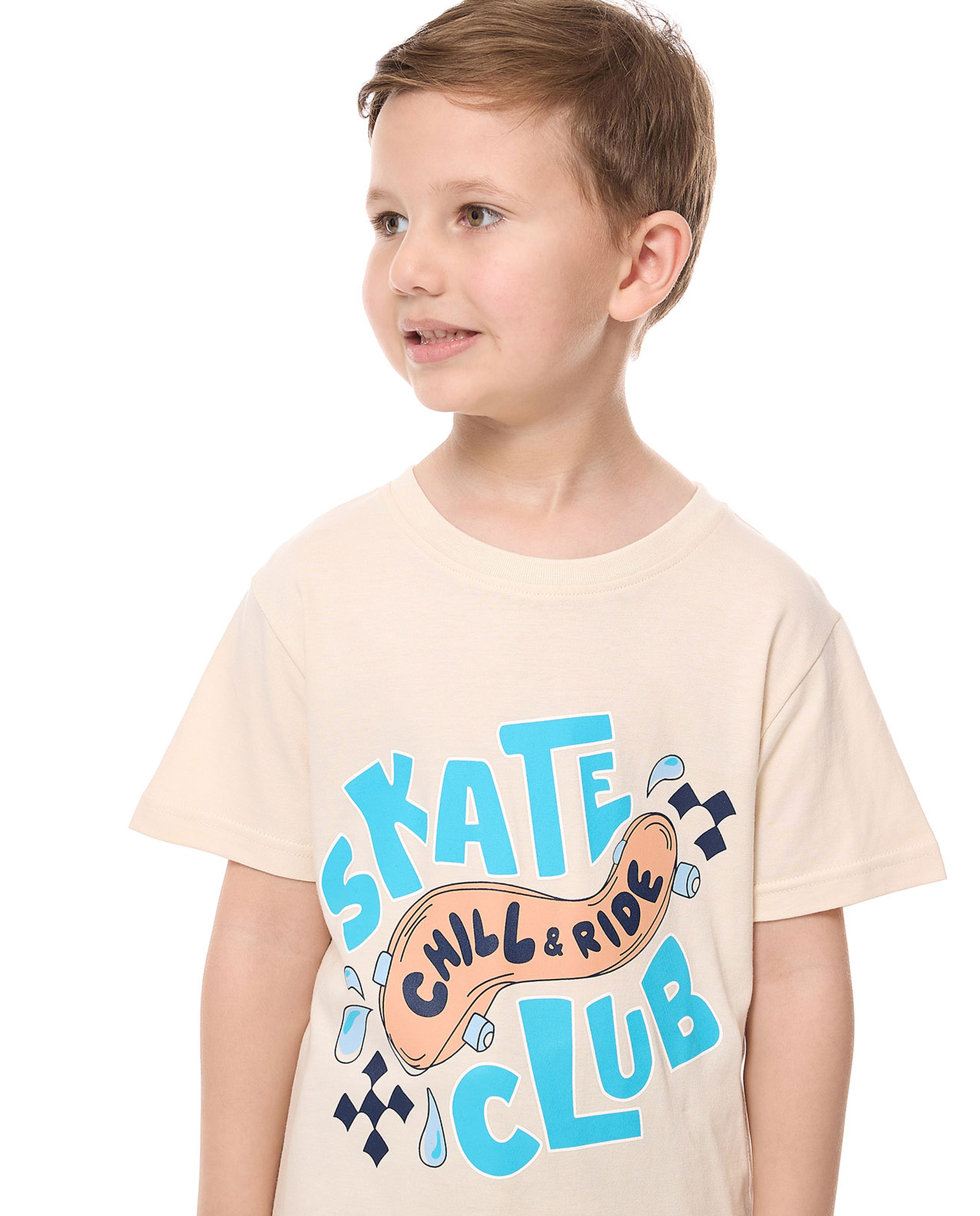 Printed T-Shirt with Crew Neck and Short Sleeves
