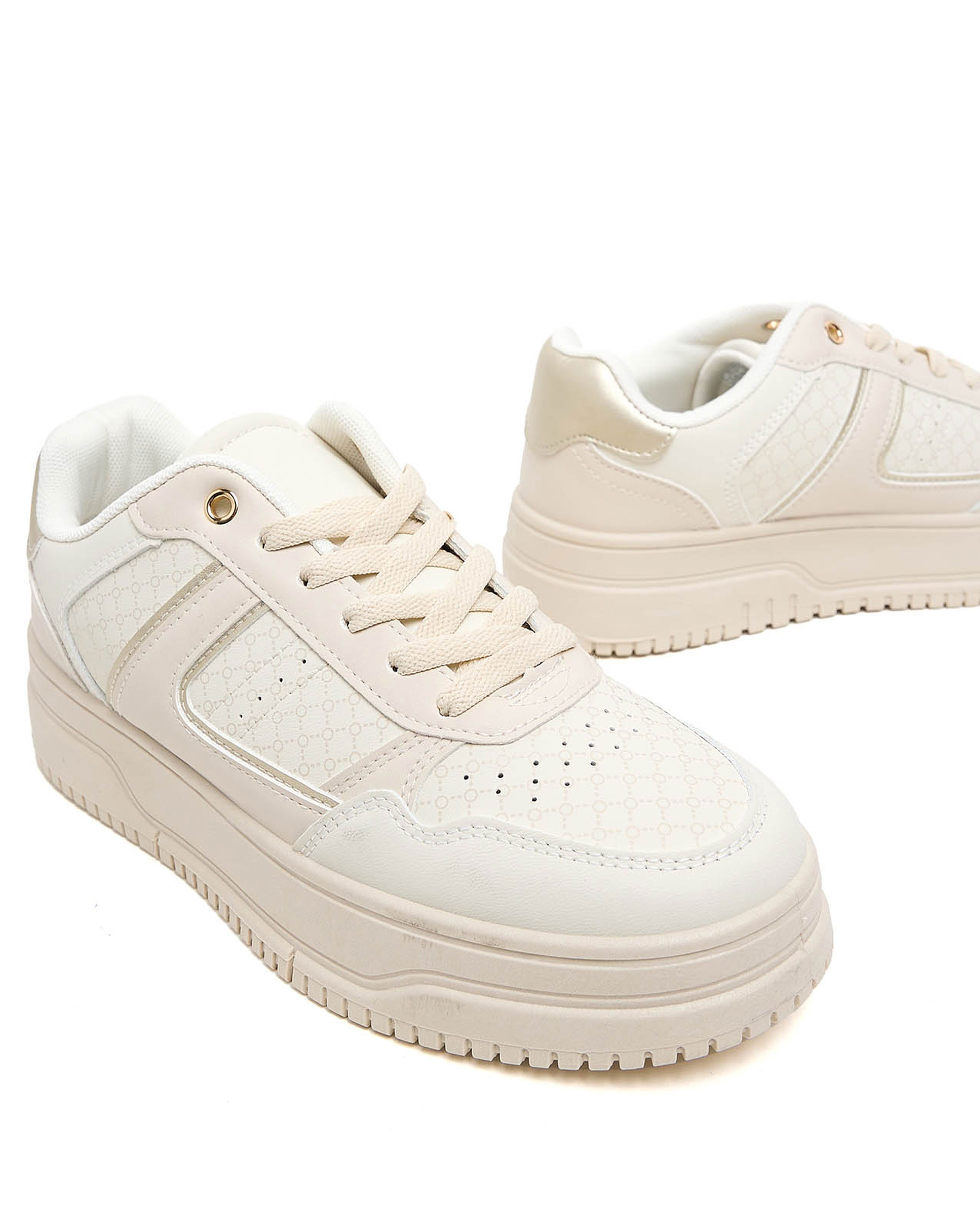Patterned Lace Up Sneakers