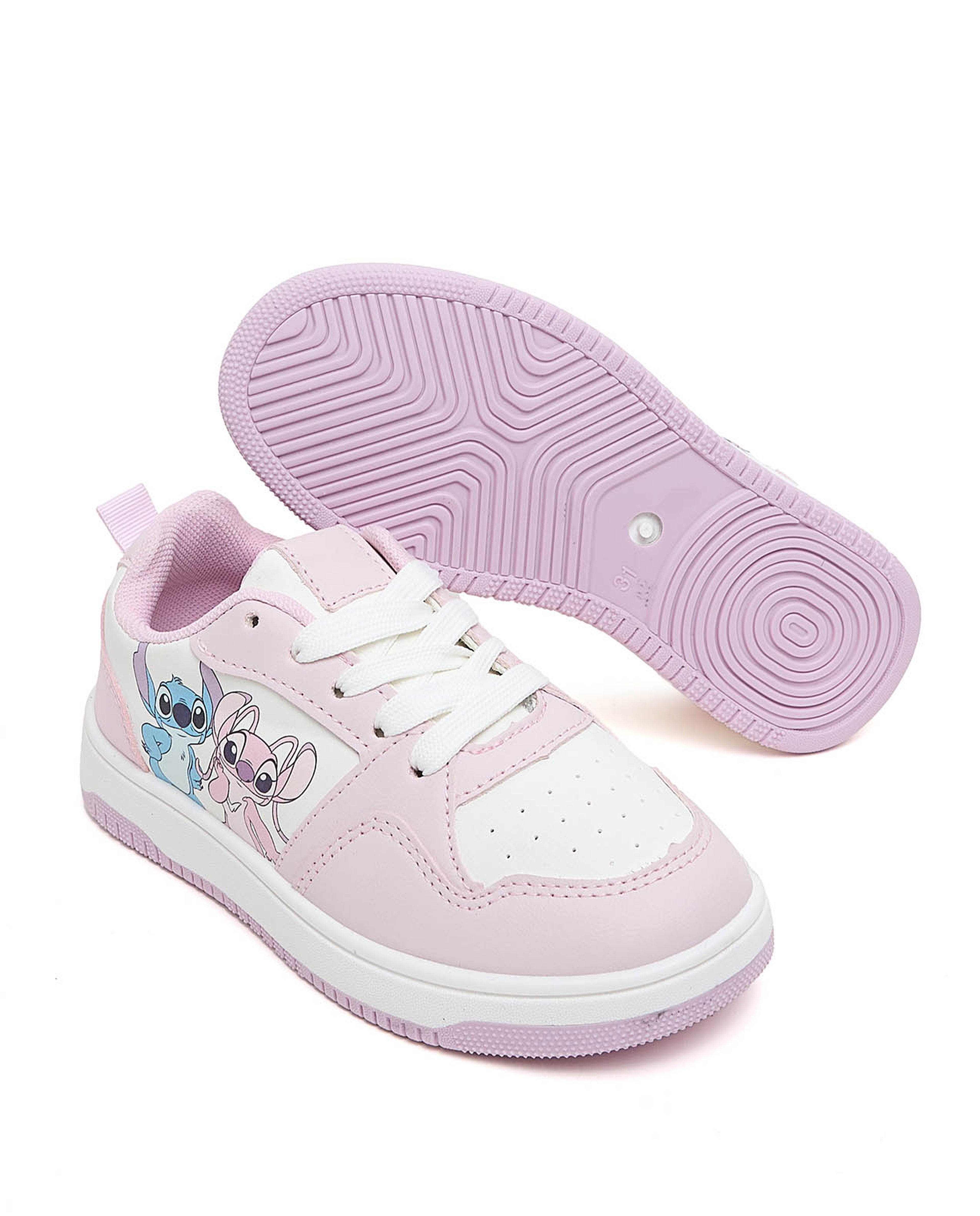 Stitch Printed Lace Up Sneakers