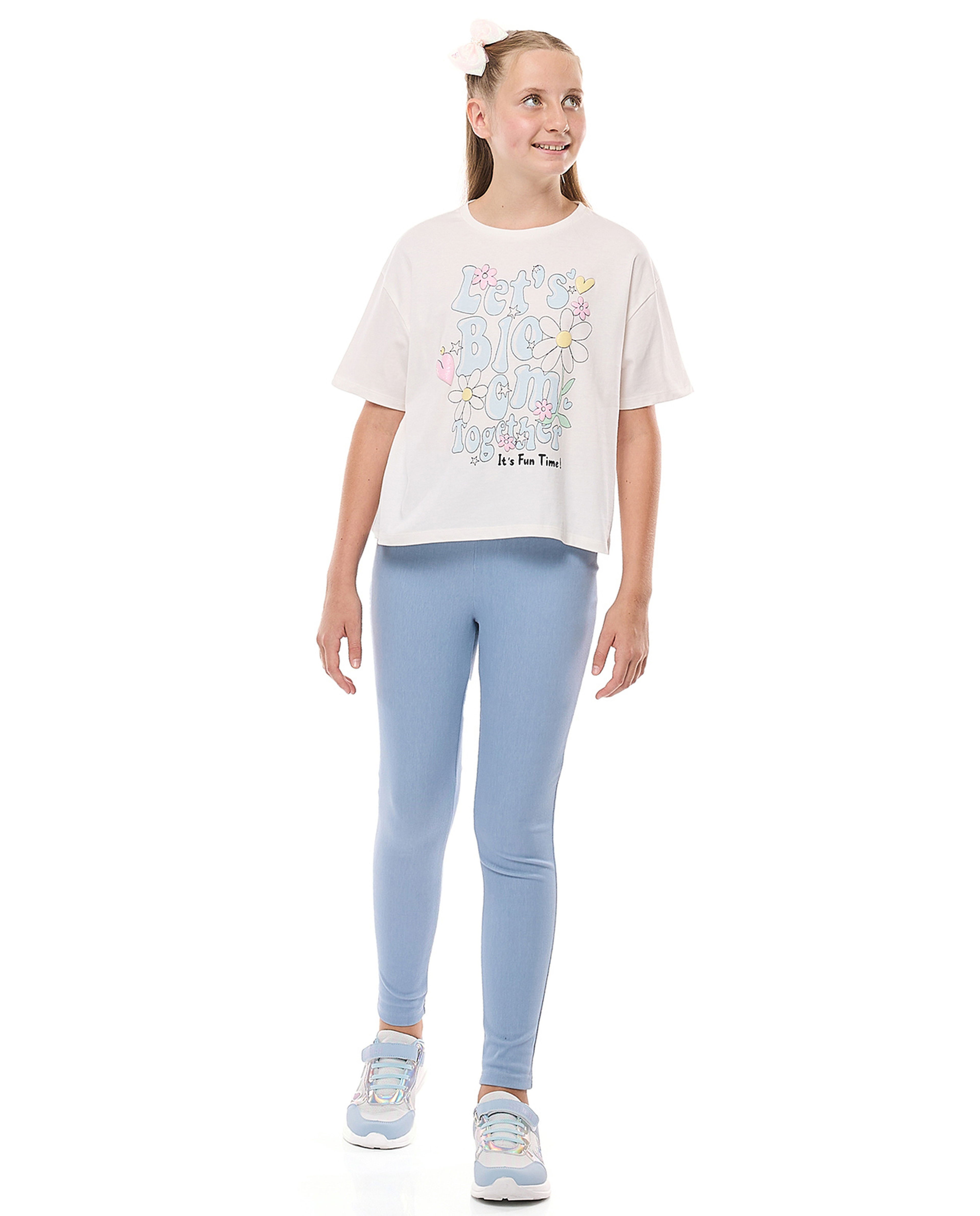 Printed T-Shirt with Crew Neck and Short Sleeves
