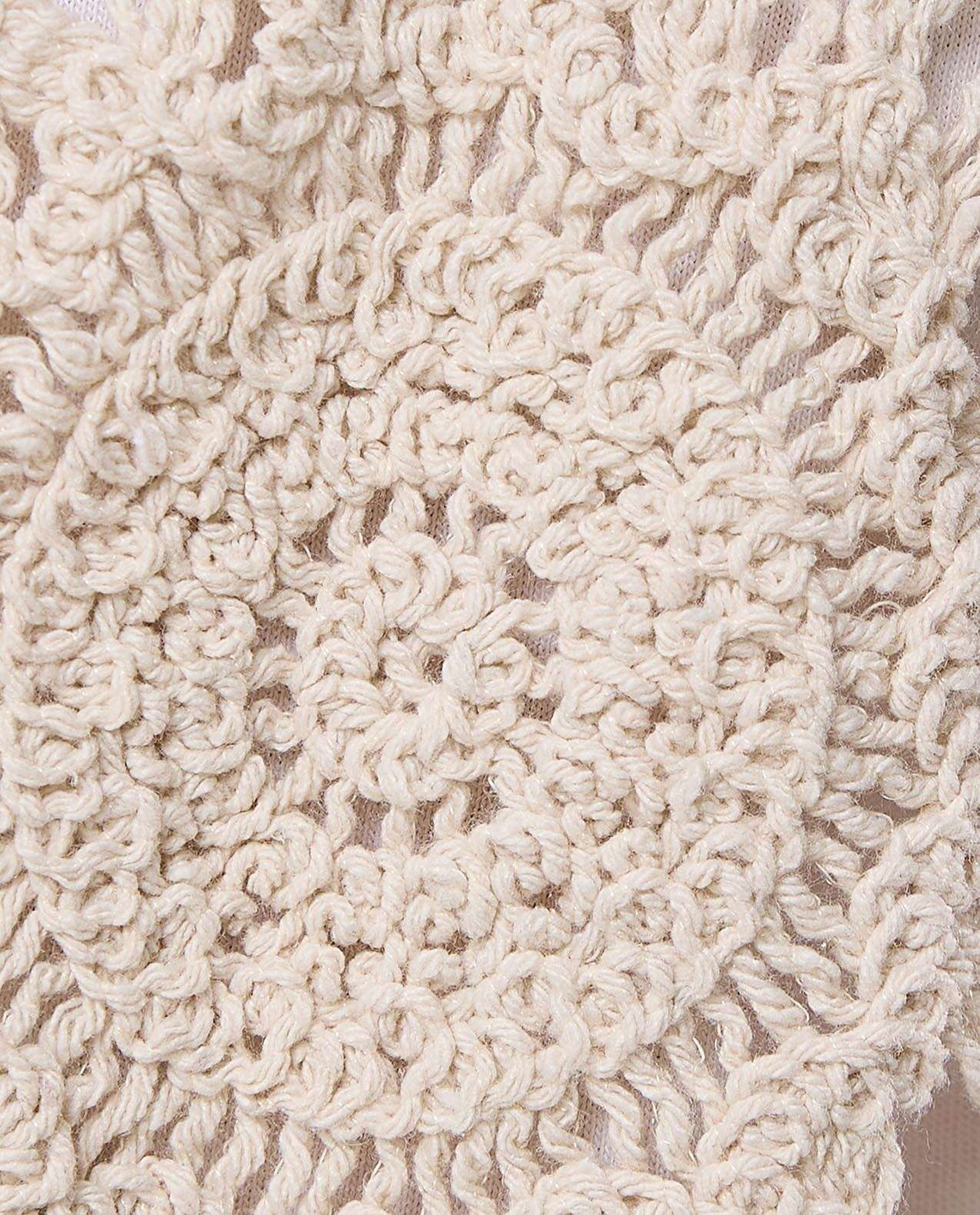 Crochet Sleeveless Open Jacket
