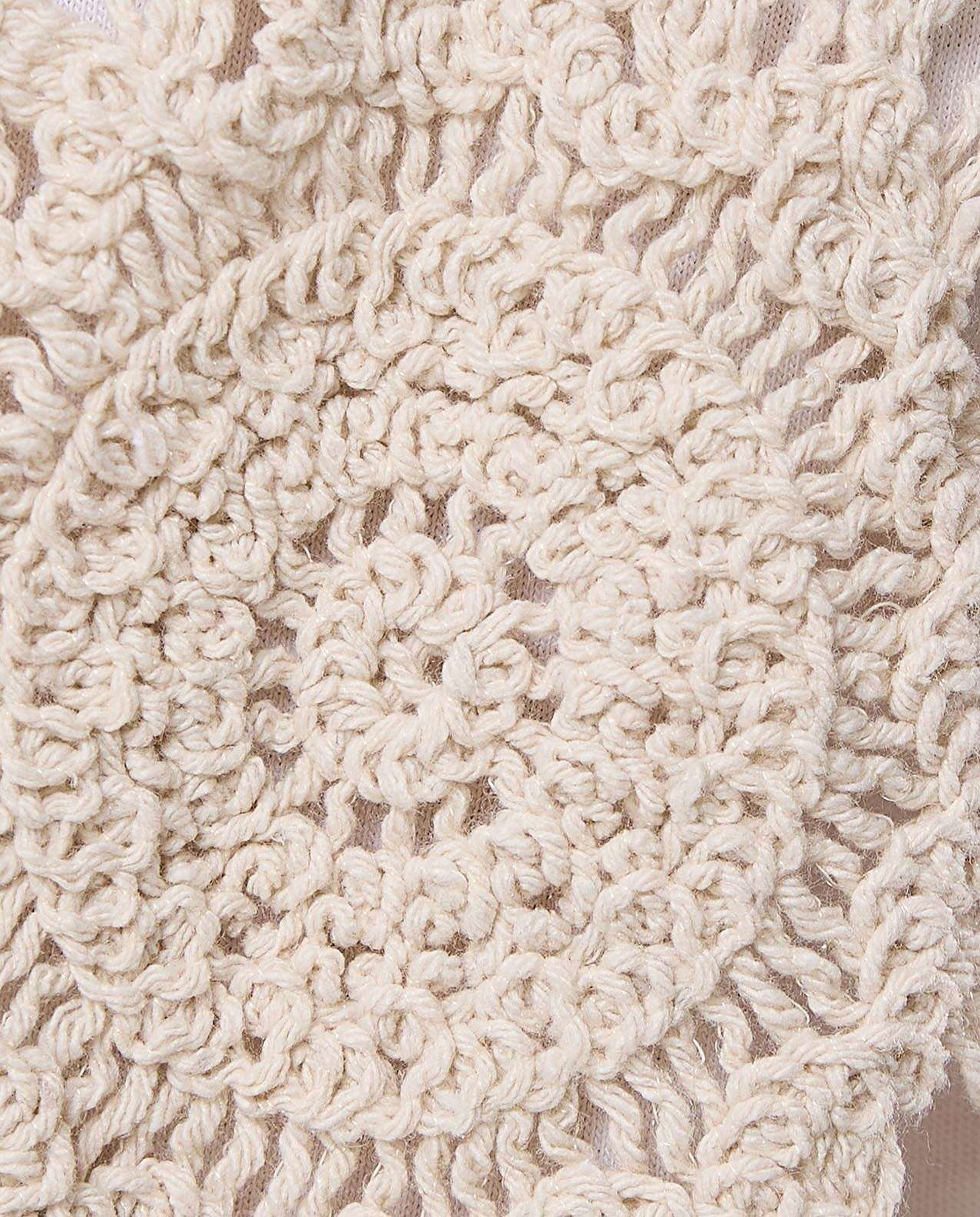 Crochet Sleeveless Open Jacket