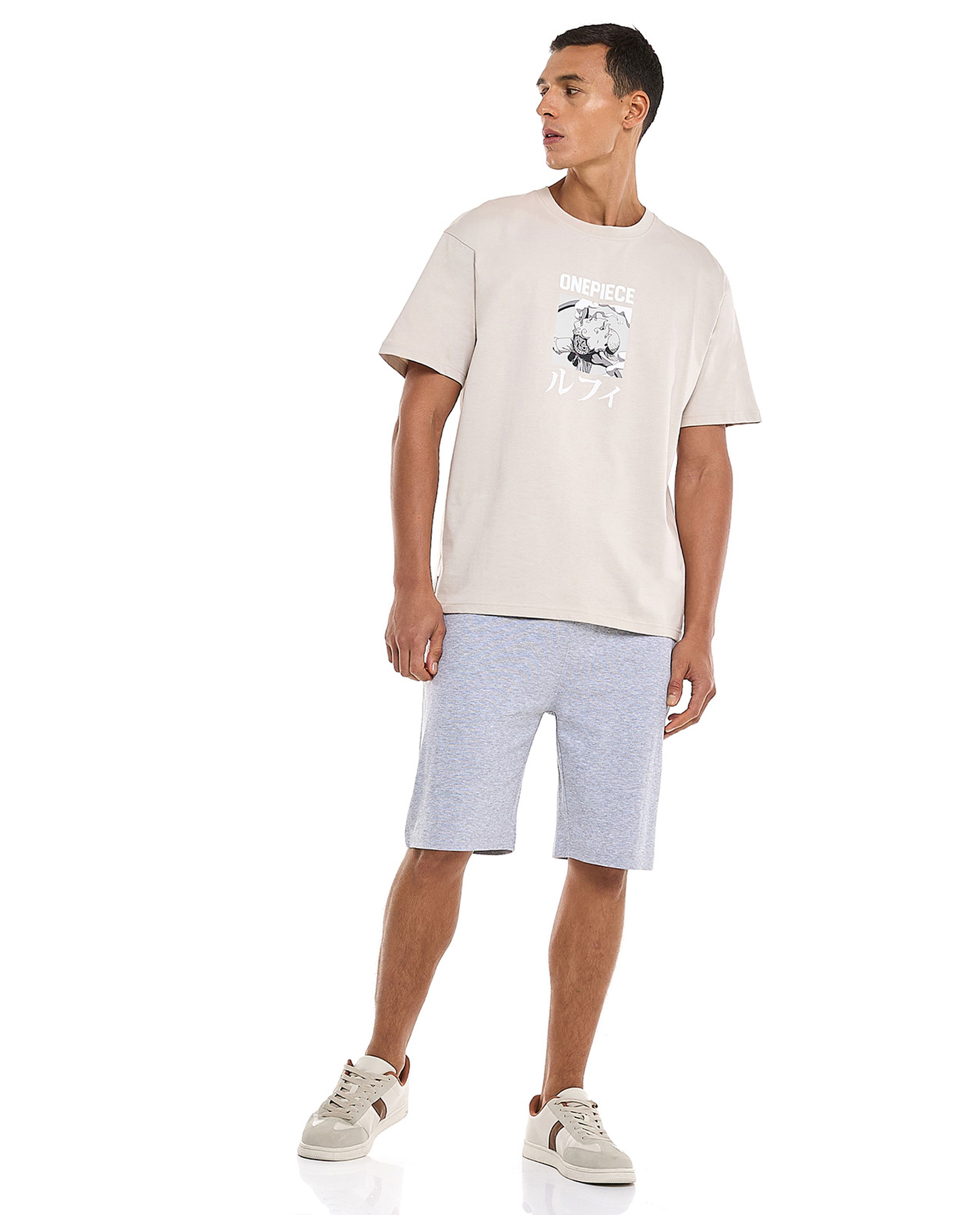 Solid Lounge Shorts with Drawstring Waist