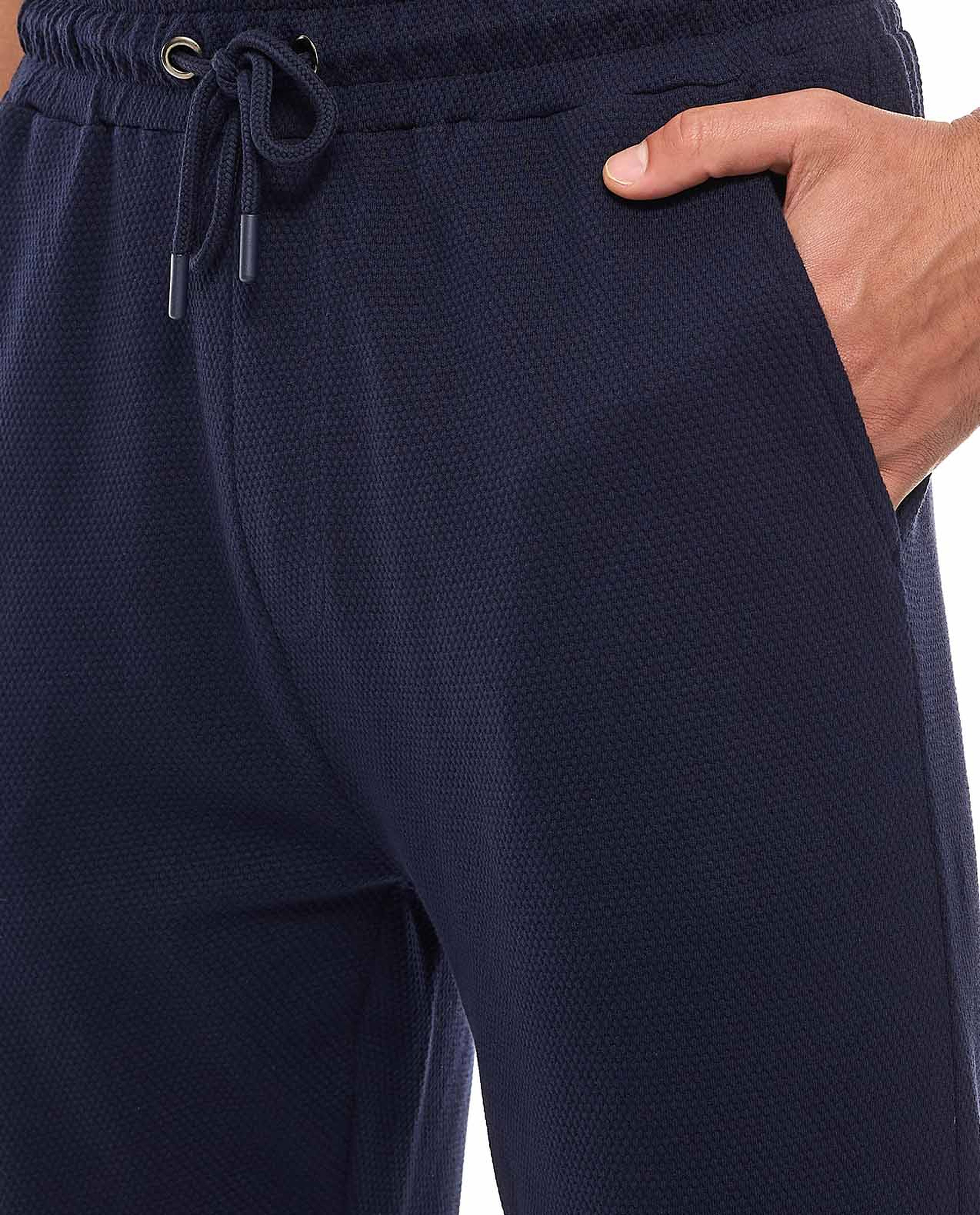 Textured Lounge Pants with Drawstring Waist