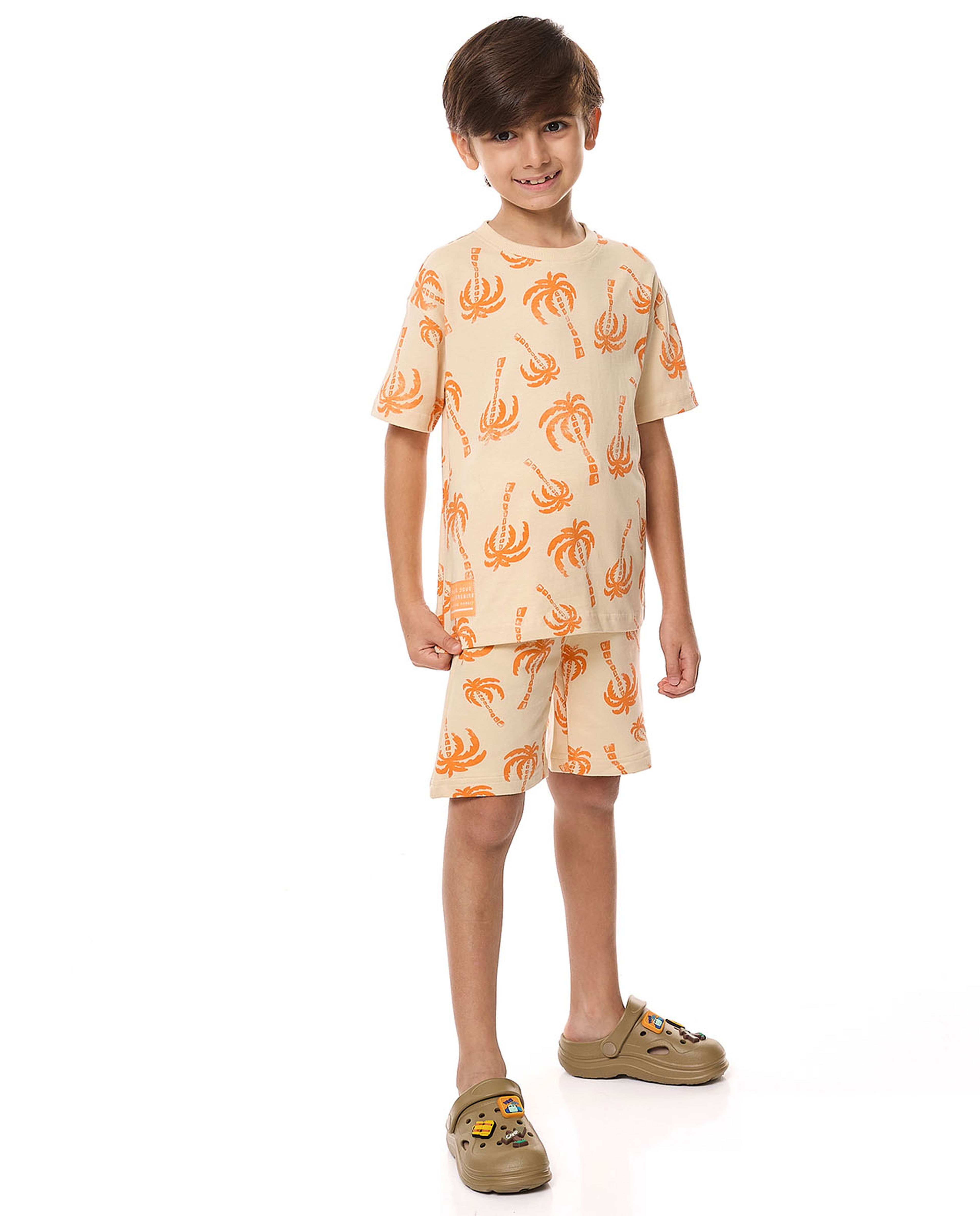 Printed T-Shirt and Shorts Set