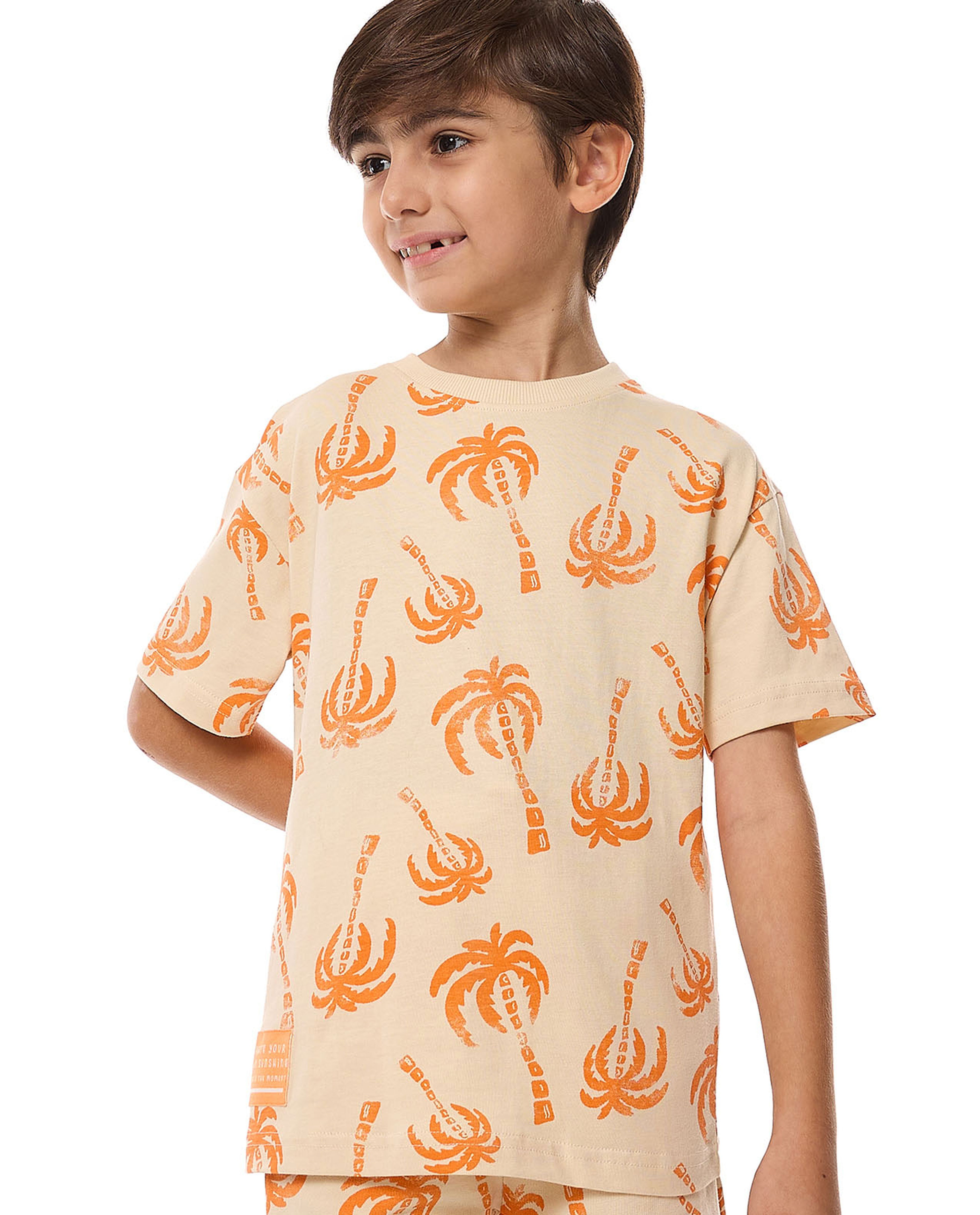 Printed T-Shirt and Shorts Set
