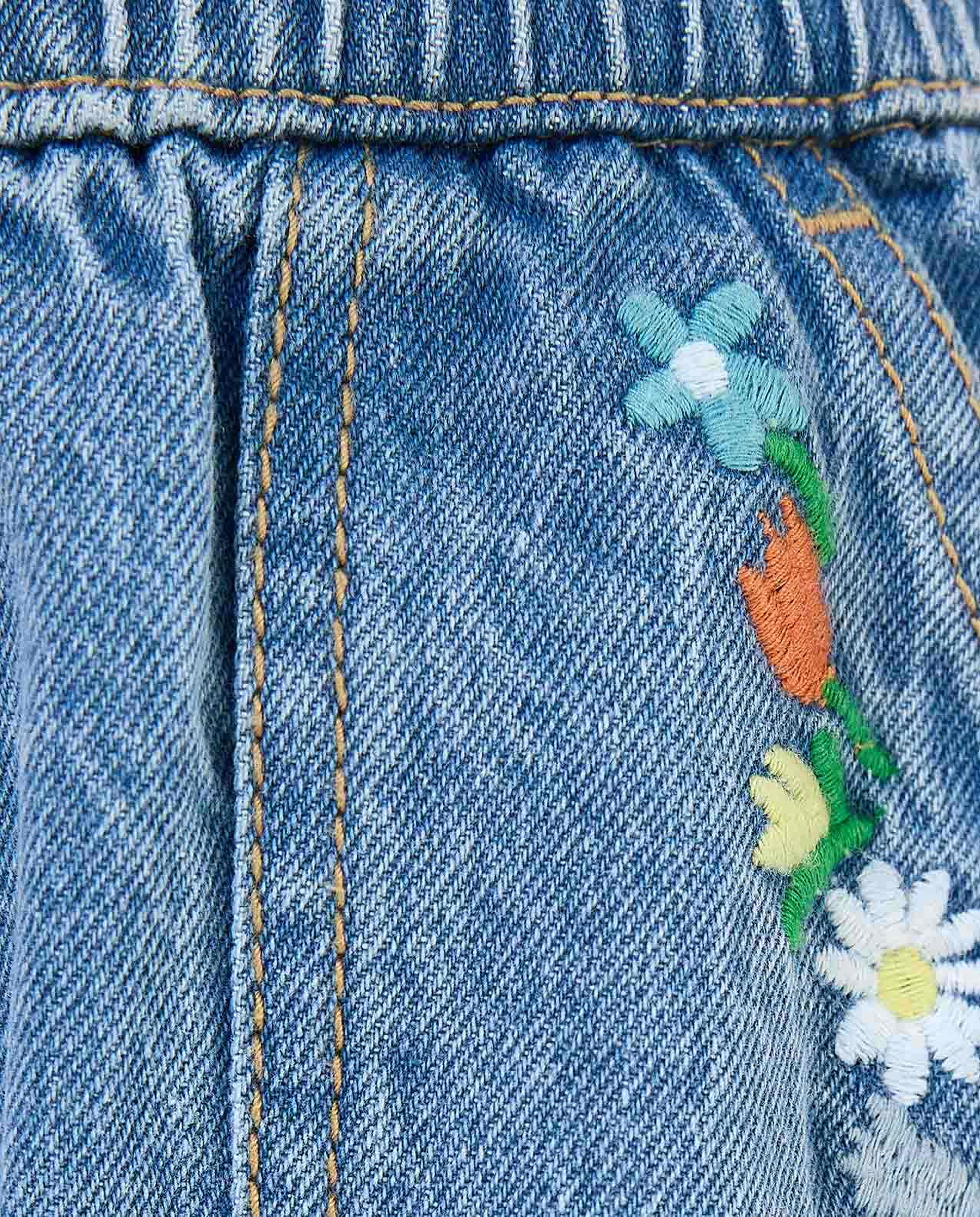 Washed Wide Leg Jeans with Elastic Waist
