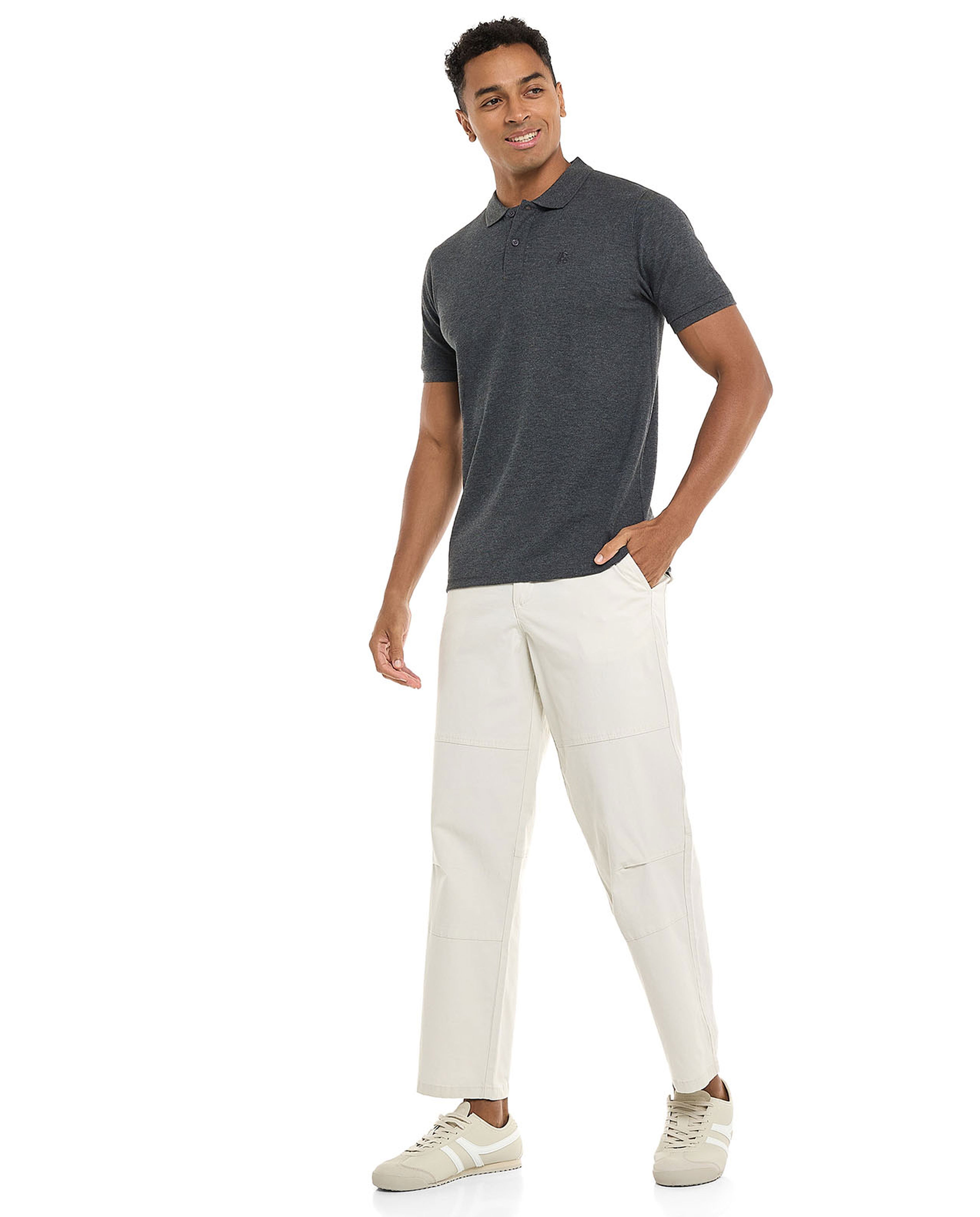Solid Polo T-Shirt with Short Sleeves