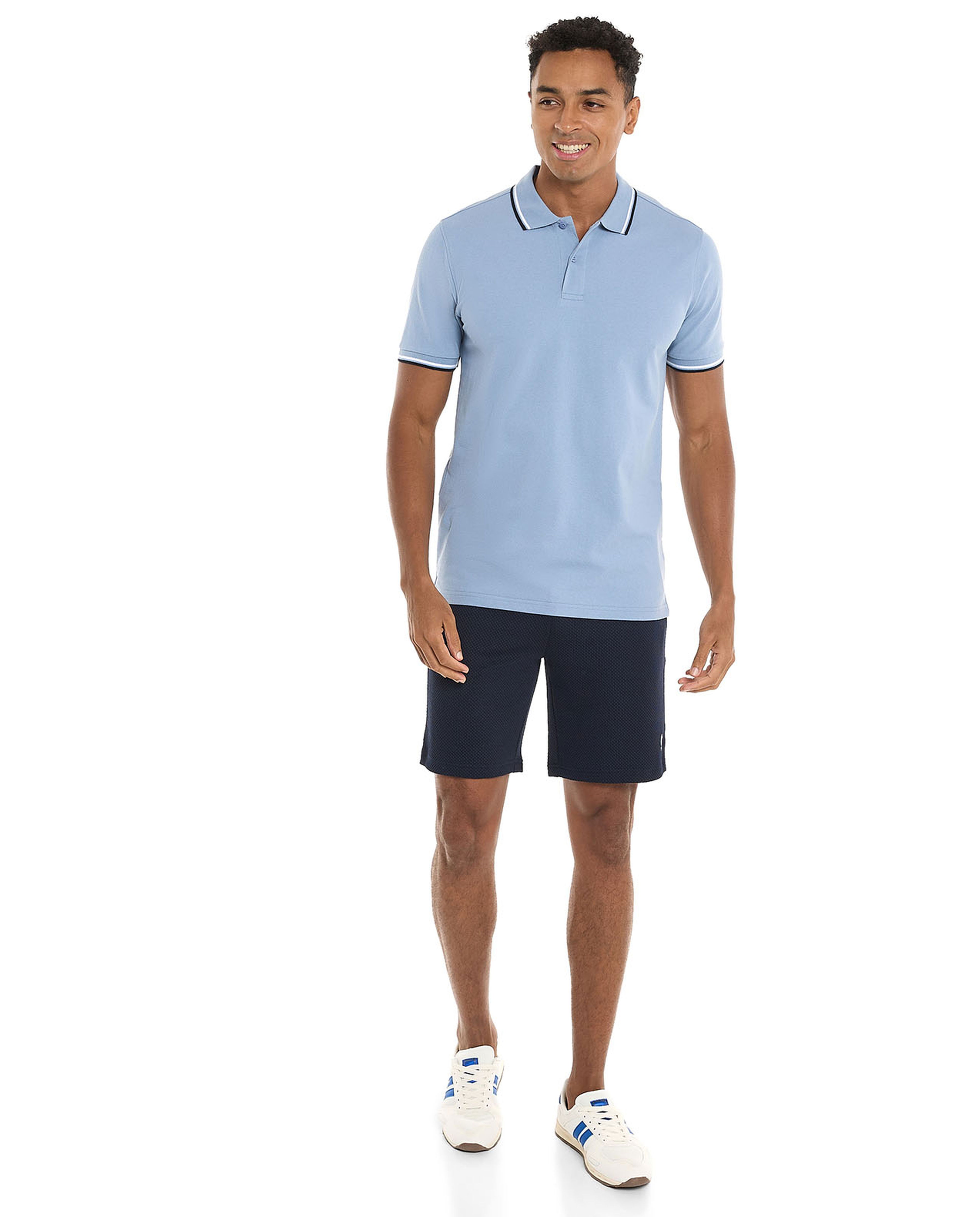 Contrast Tipping Polo T-Shirt with Short Sleeves