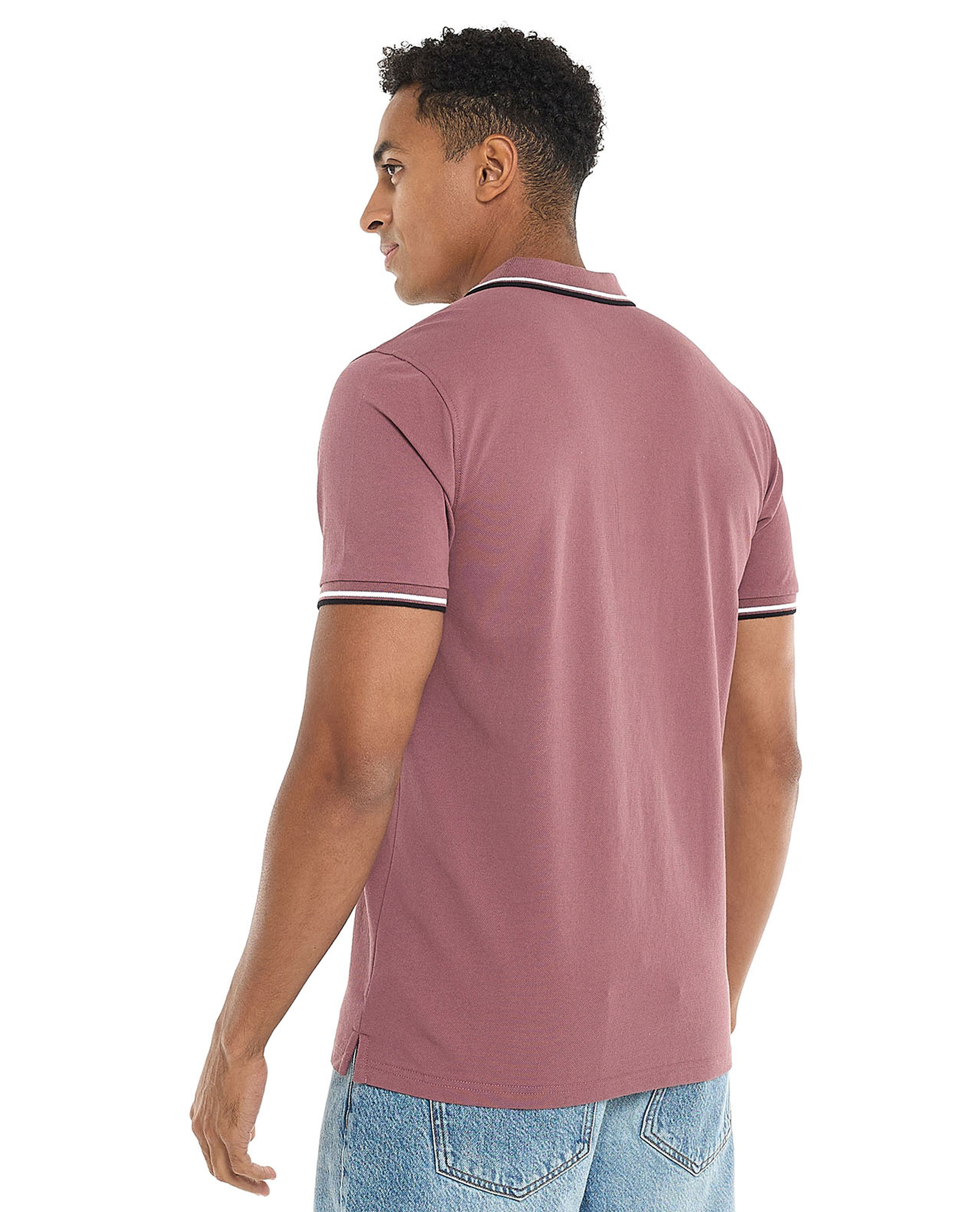 Contrast Tipping Polo T-Shirt with Short Sleeves