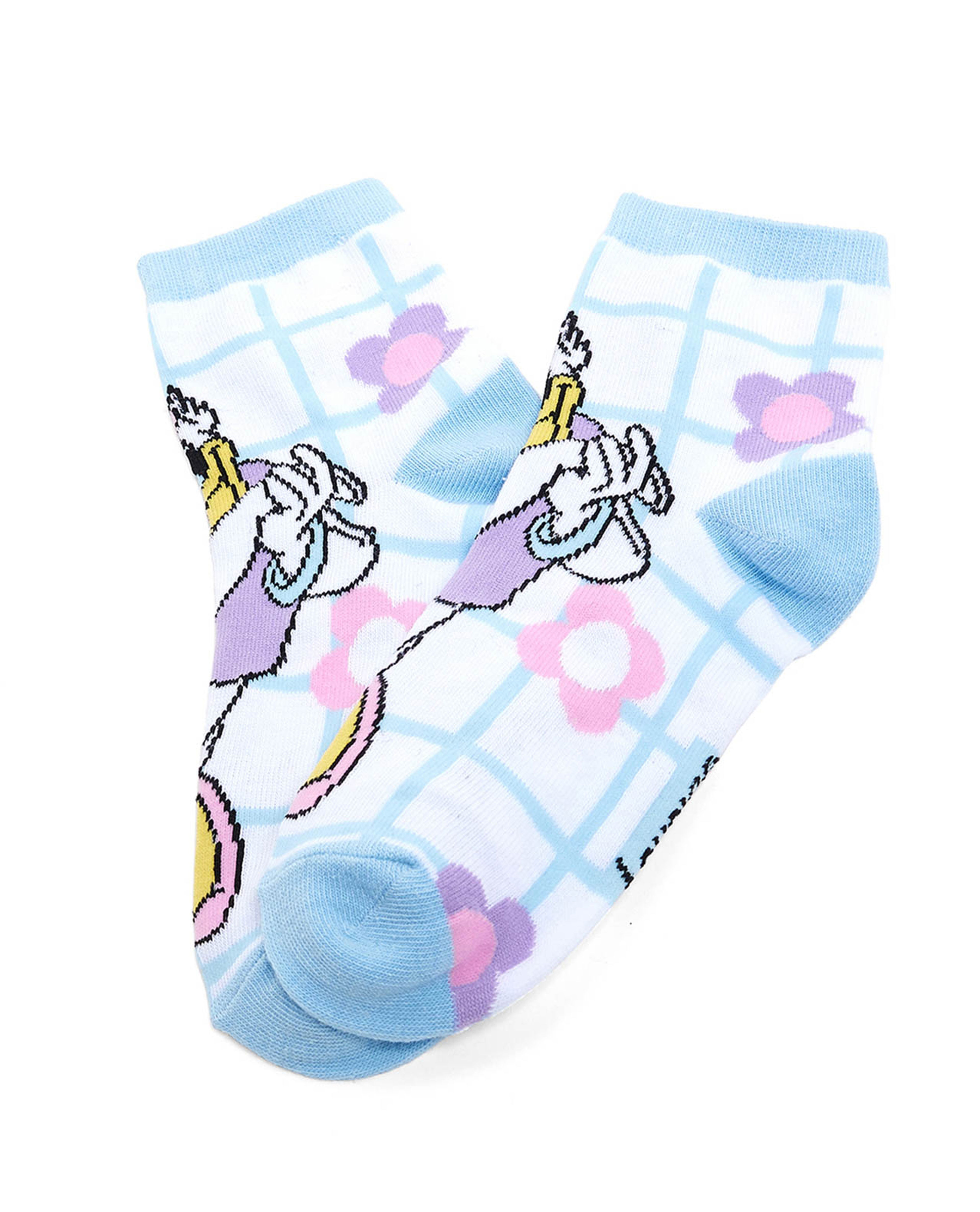 3 Pack Daisy Print Ankle Socks