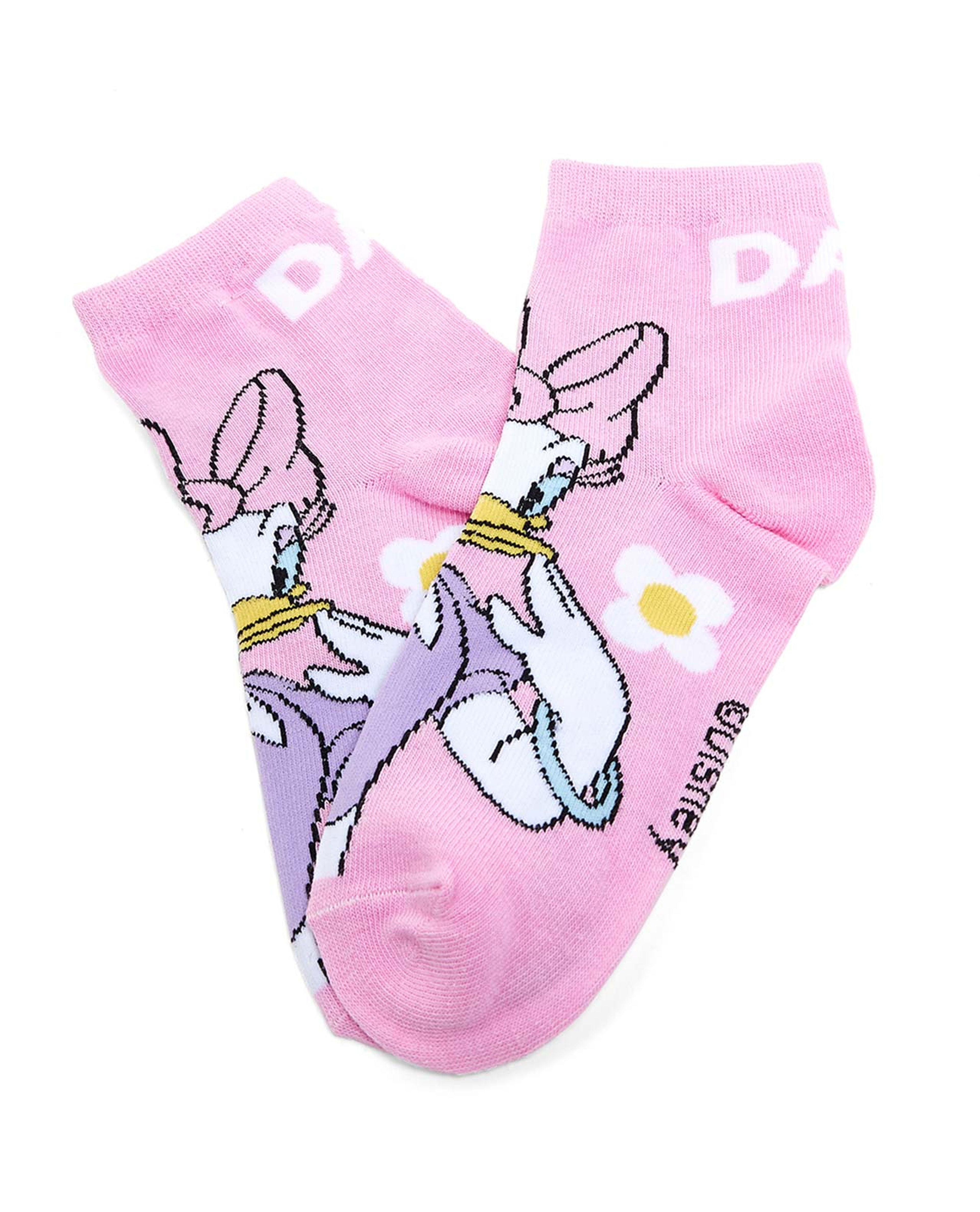 3 Pack Daisy Print Ankle Socks