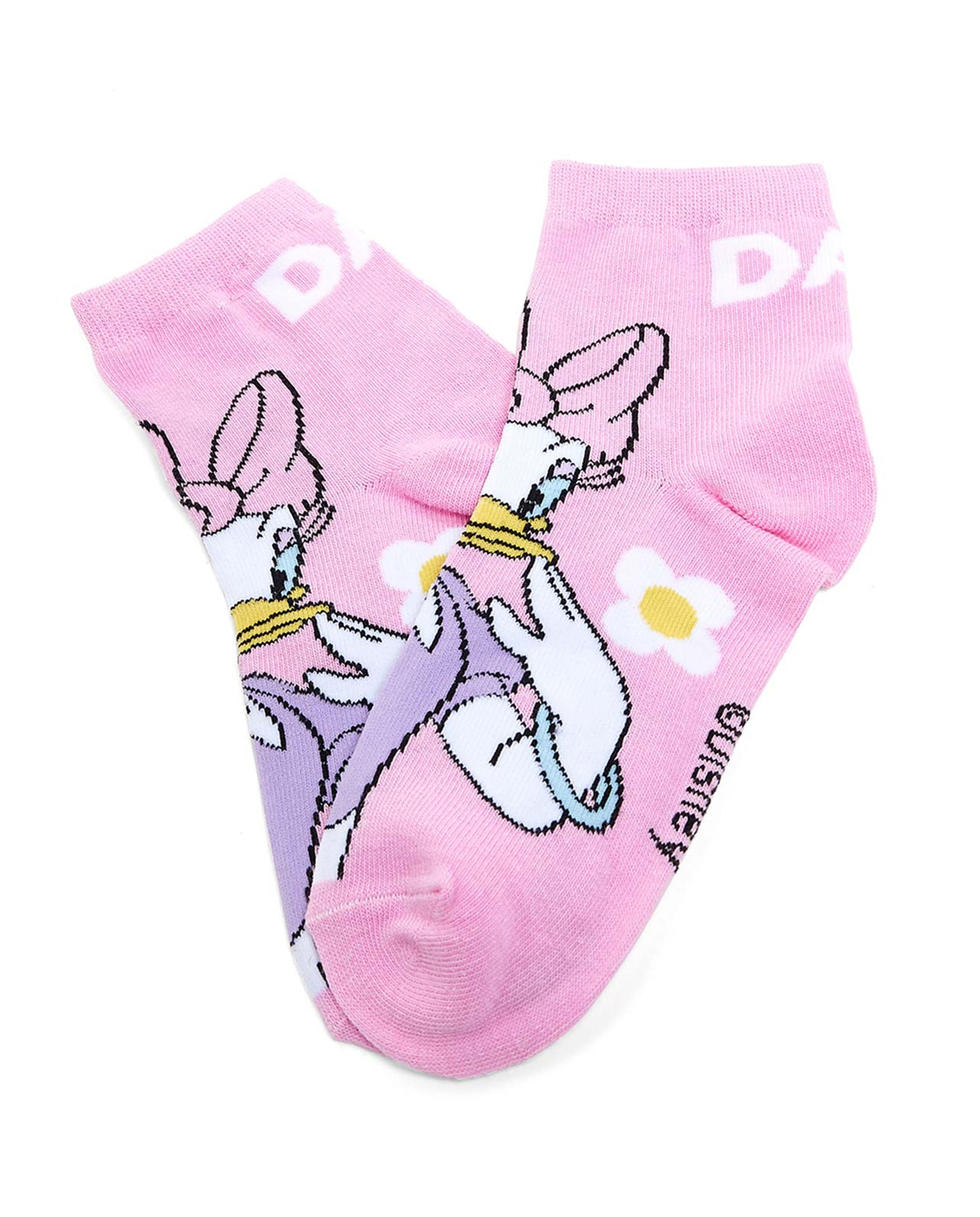 3 Pack Daisy Print Ankle Socks