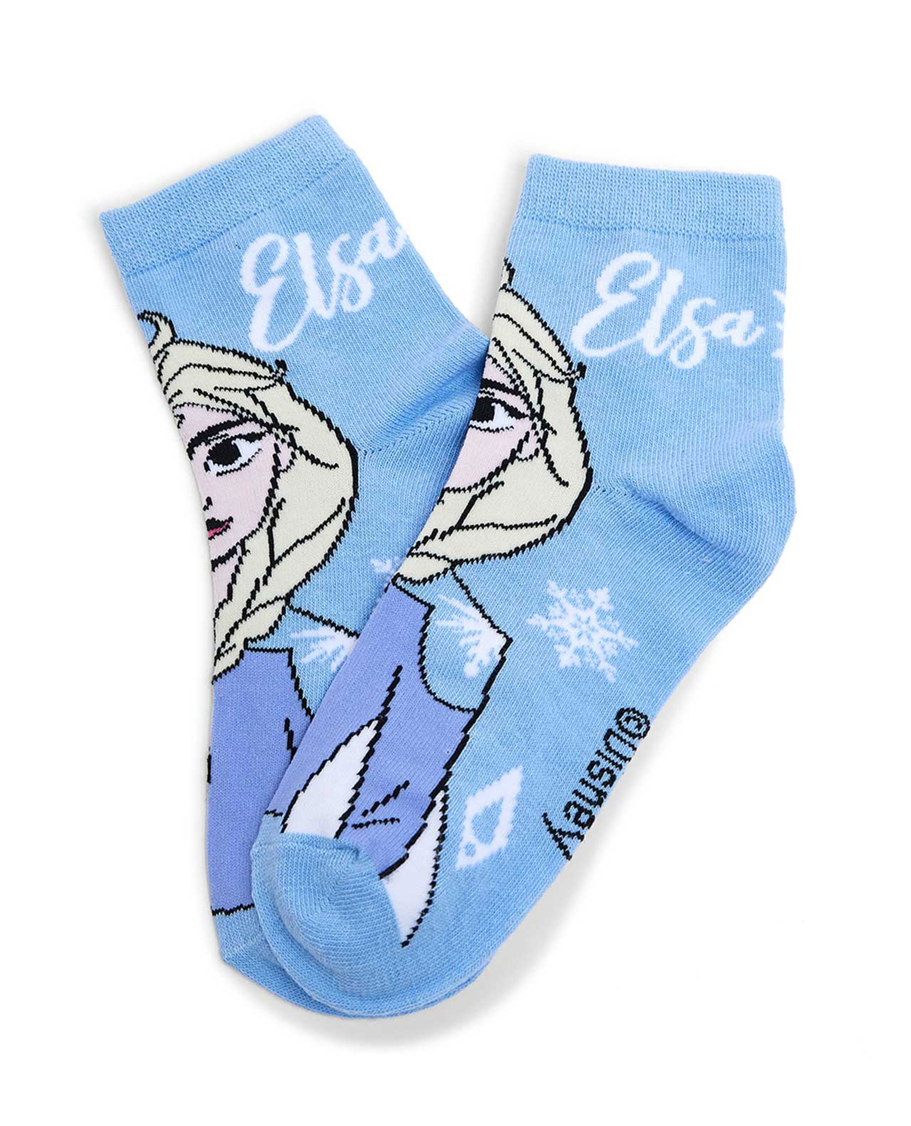 3 Pack Elsa Print Ankle Socks