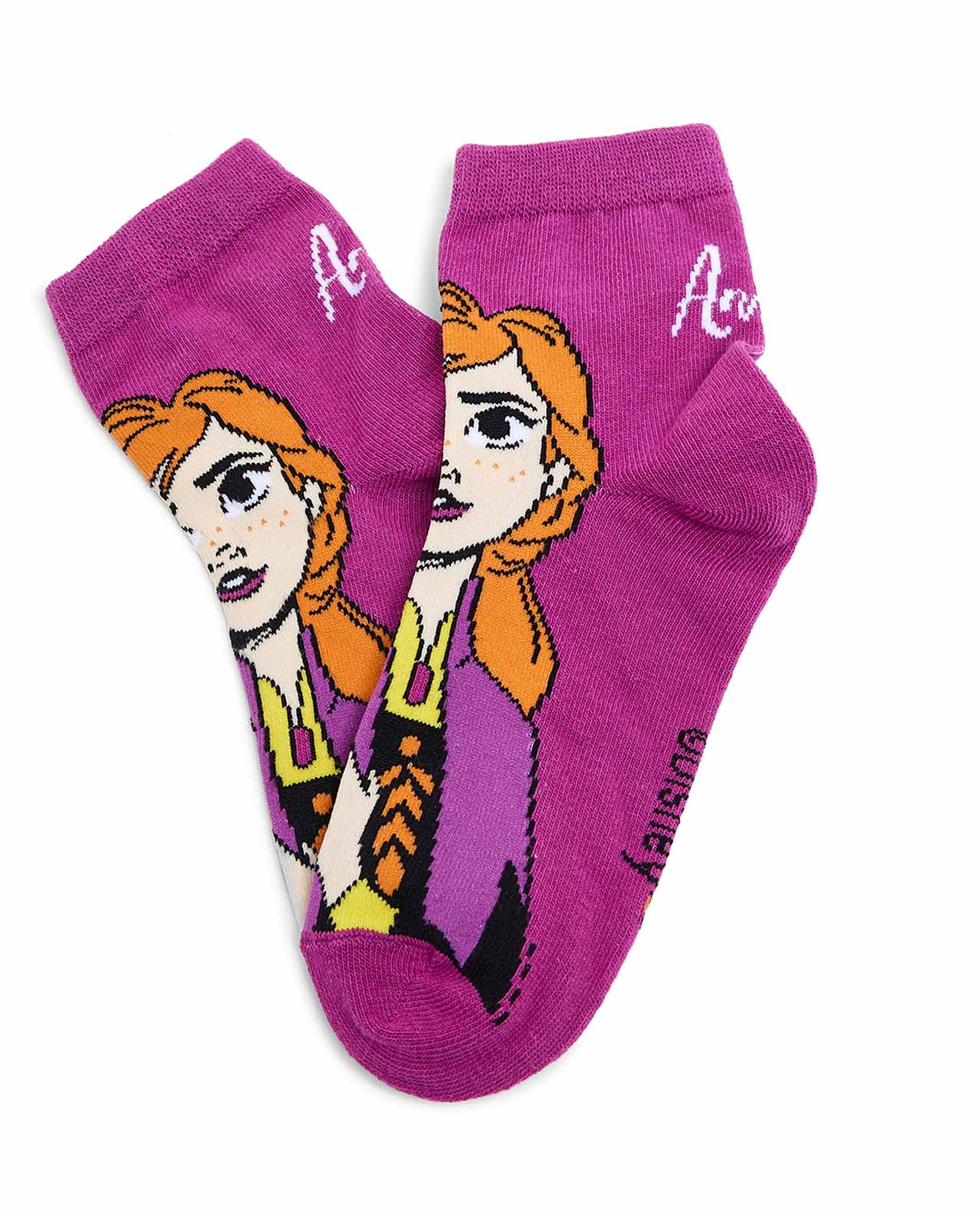 3 Pack Elsa Print Ankle Socks
