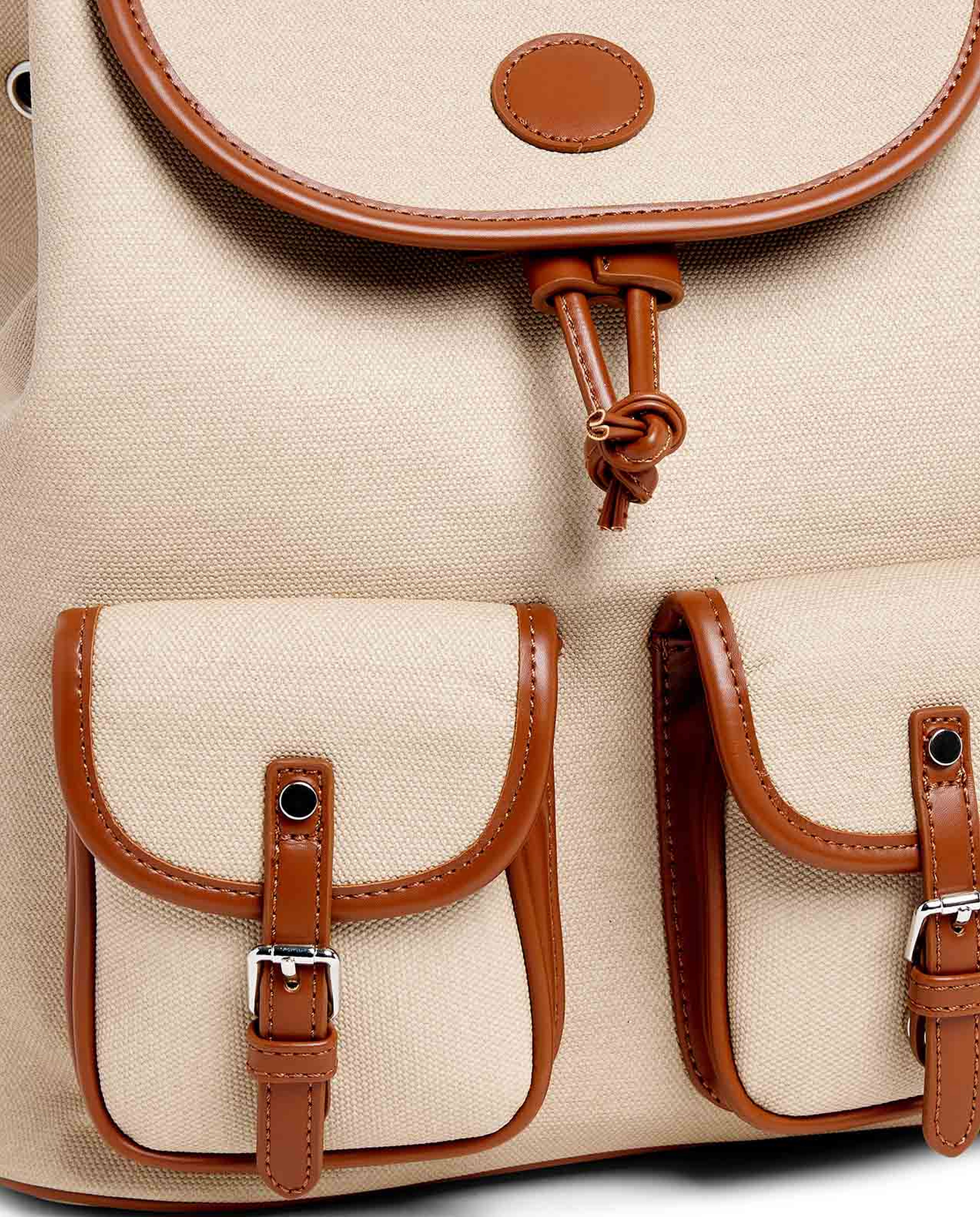 Pocket Detail Flap Backpack