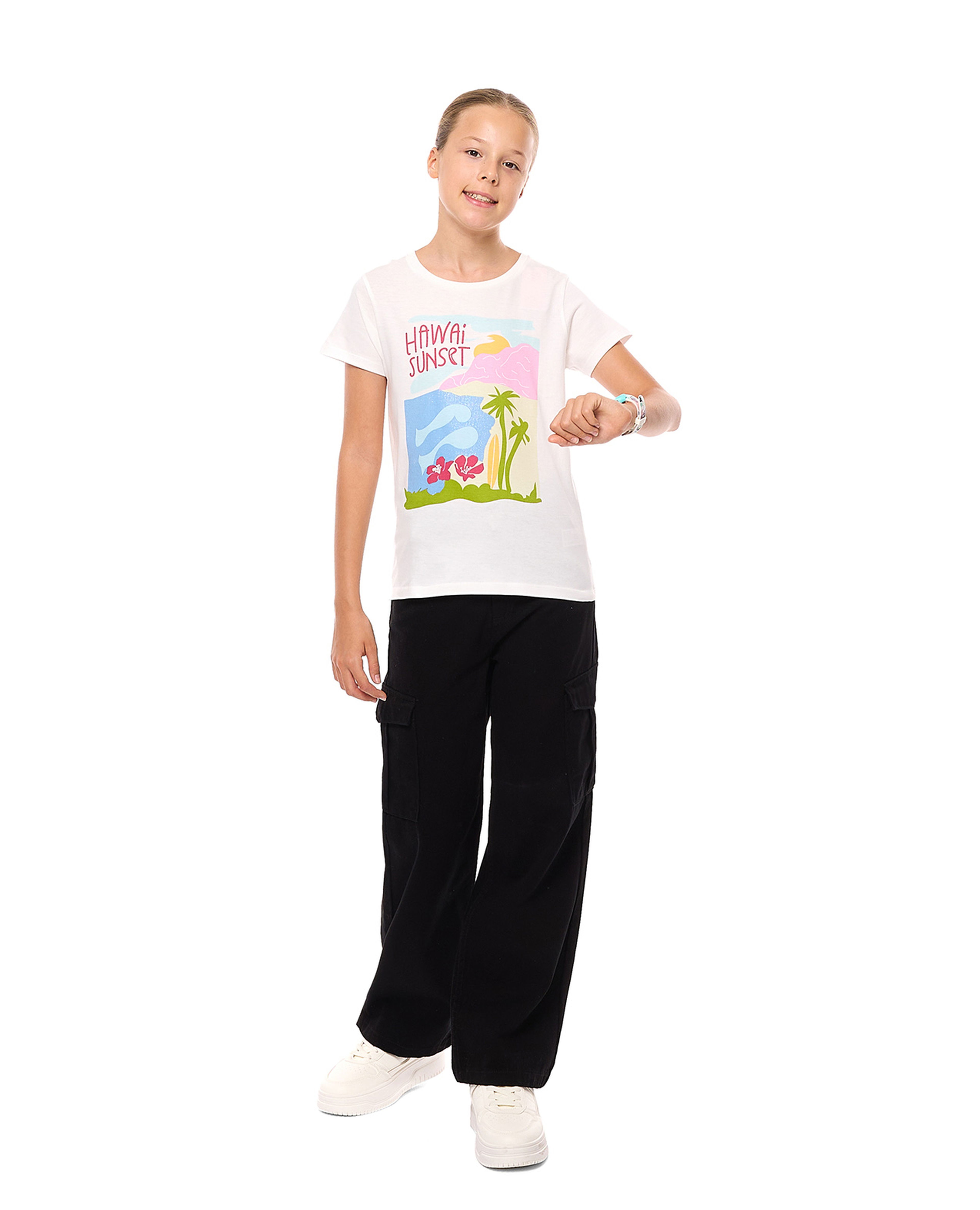 Printed T-Shirt with Crew Neck and Short Sleeves