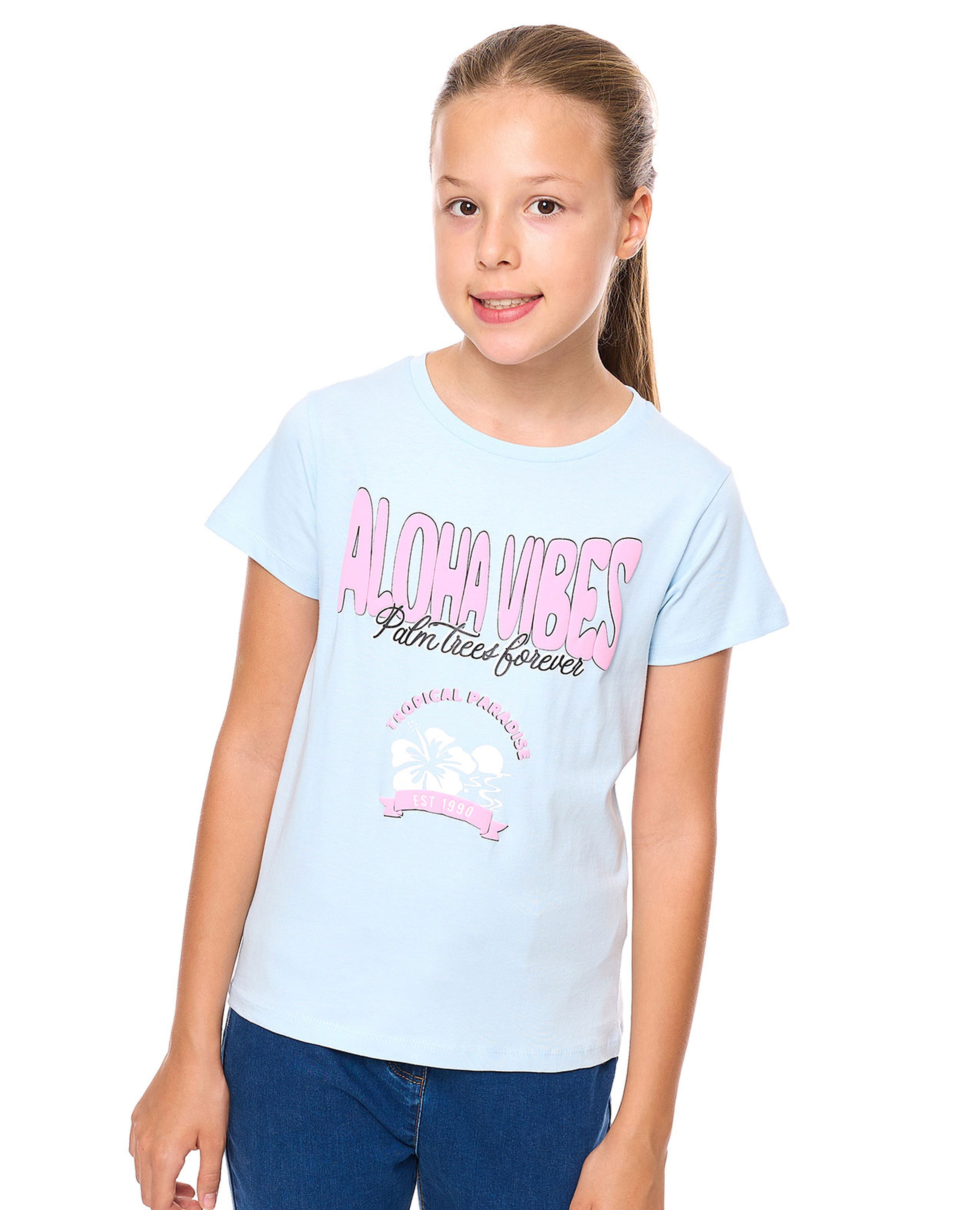 Printed T-Shirt with Crew Neck and Short Sleeves