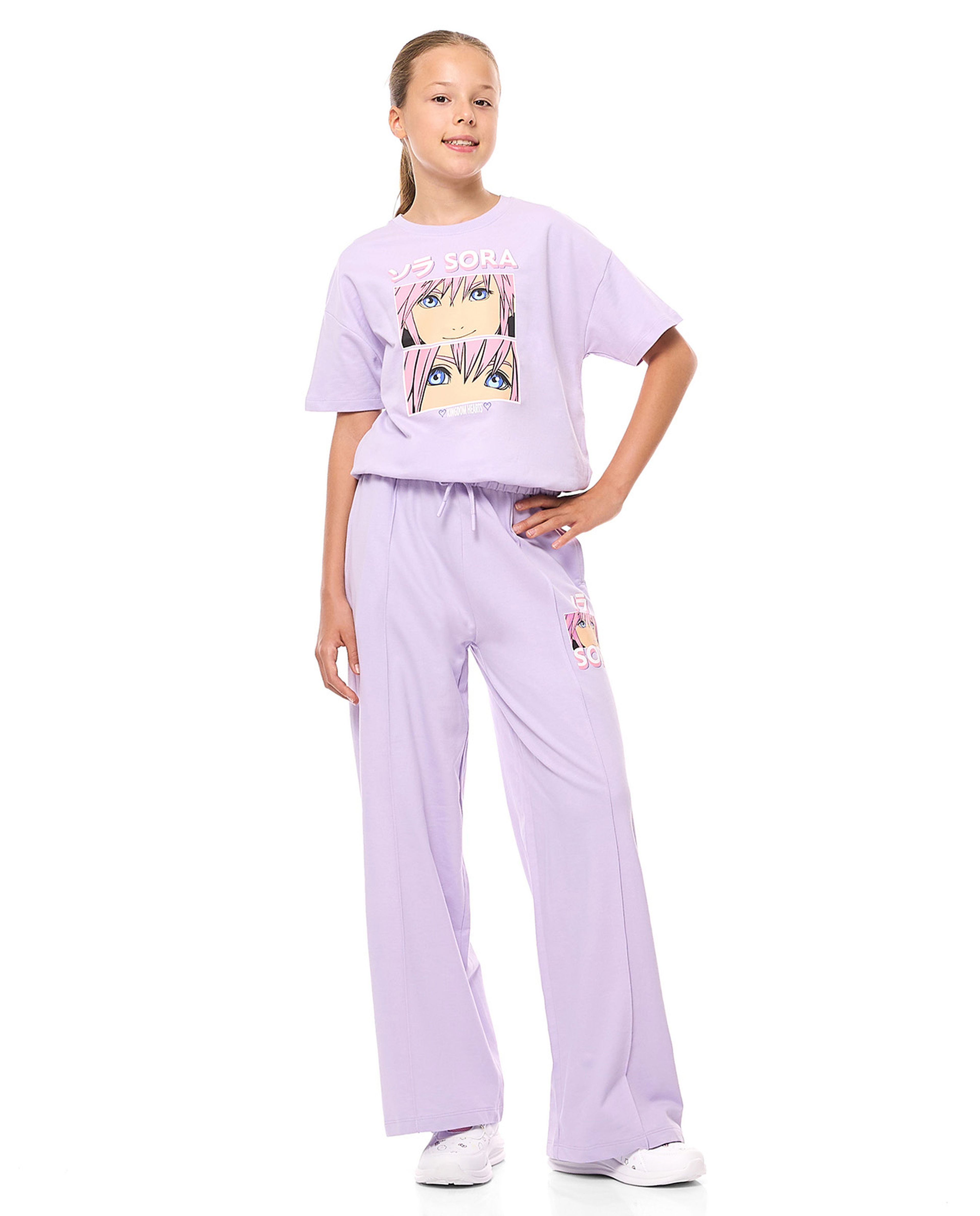 Printed T-Shirt and Wide Leg Pant Set