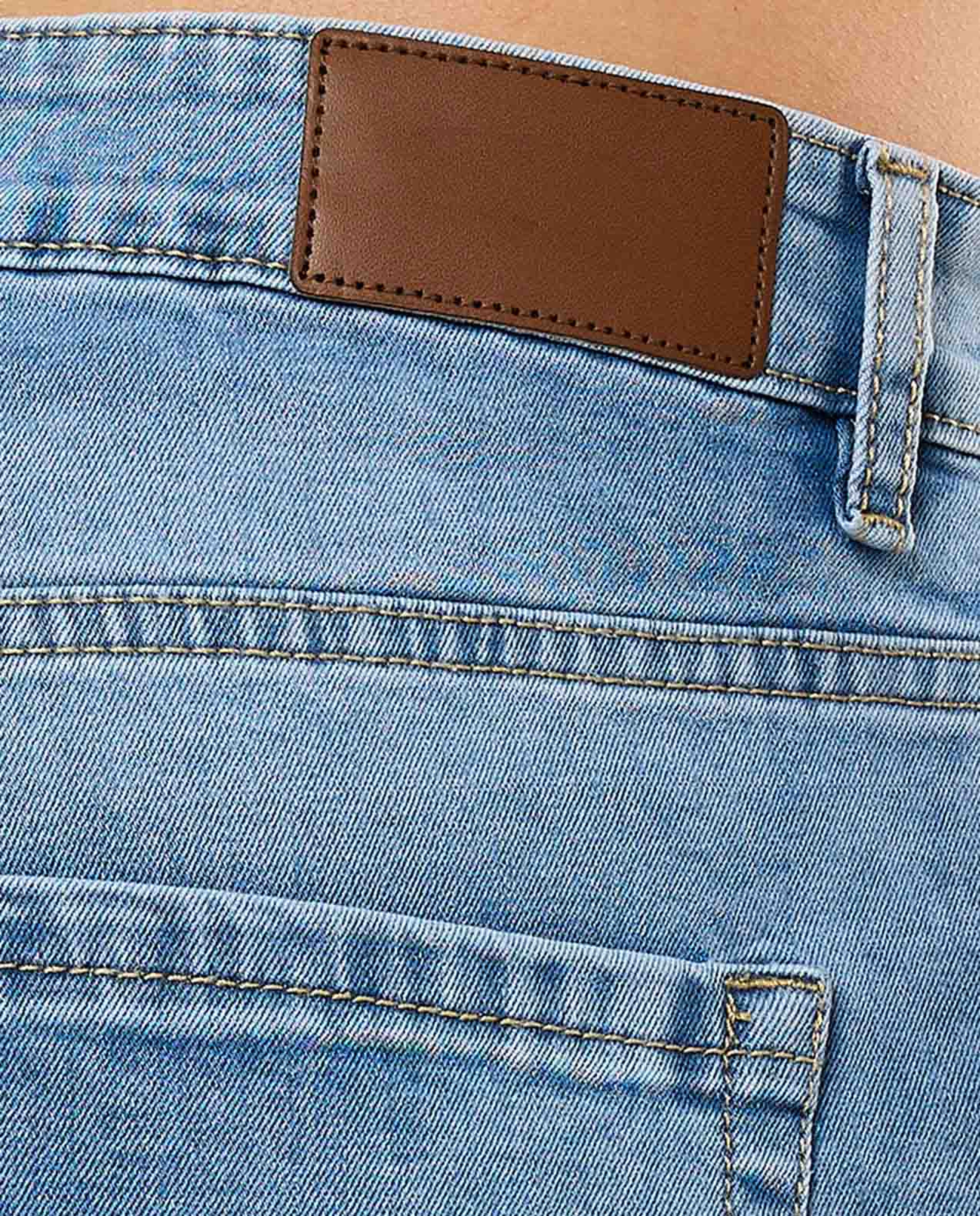 Faded Straight Fit Jeans with Button Closure