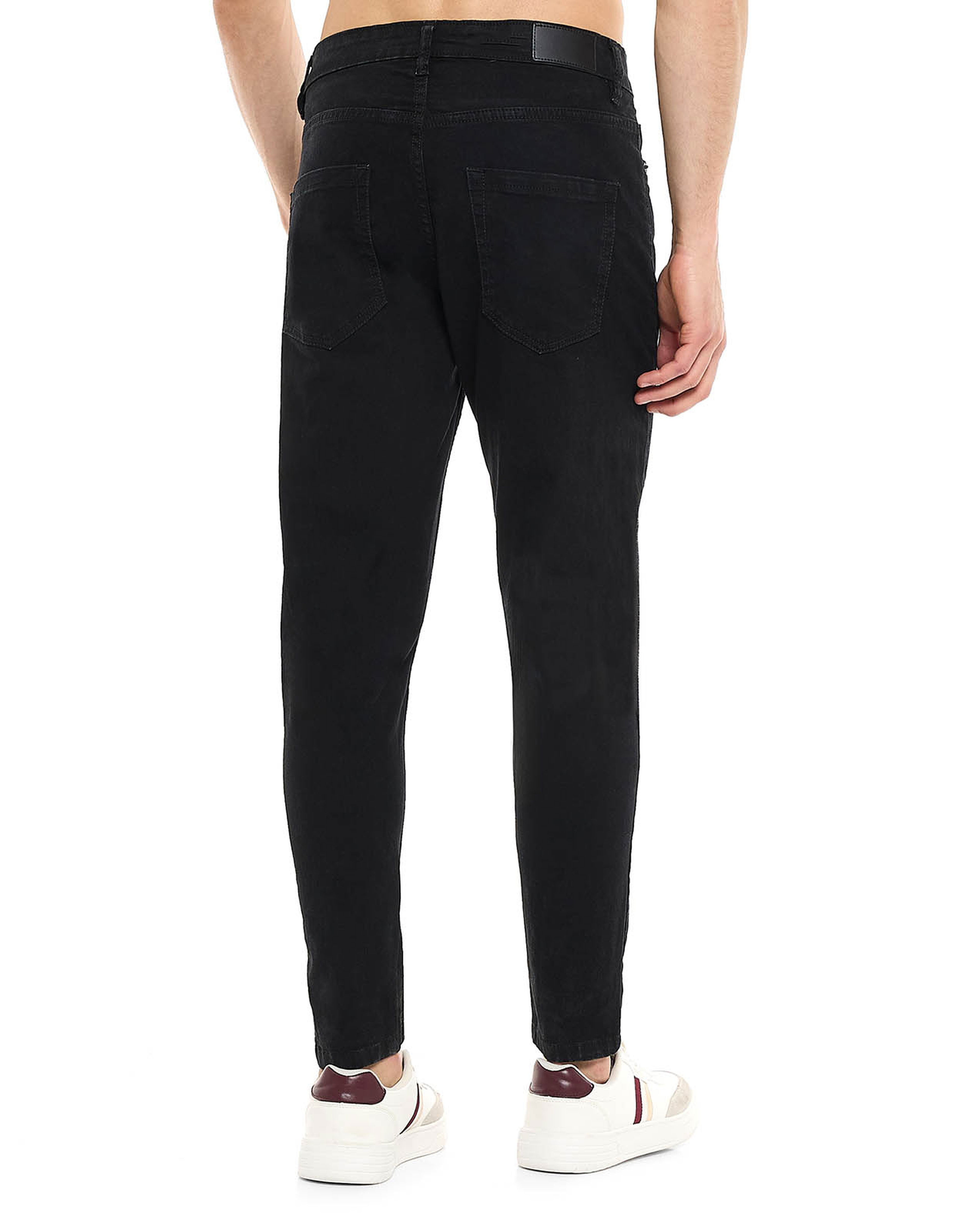 Solid Slim Fit Jeans with Button Closure