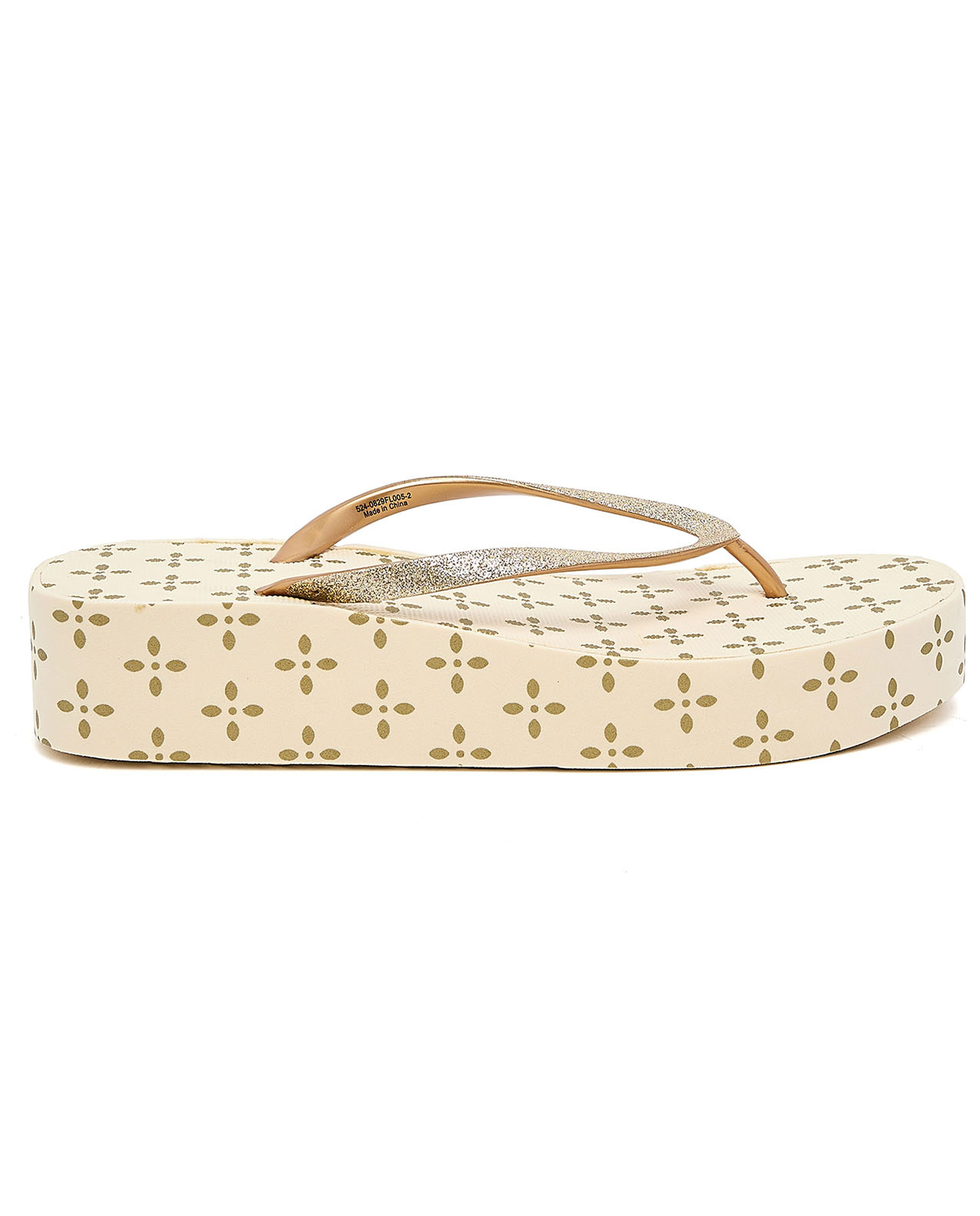 Printed Flatform Thong Flip-Flops