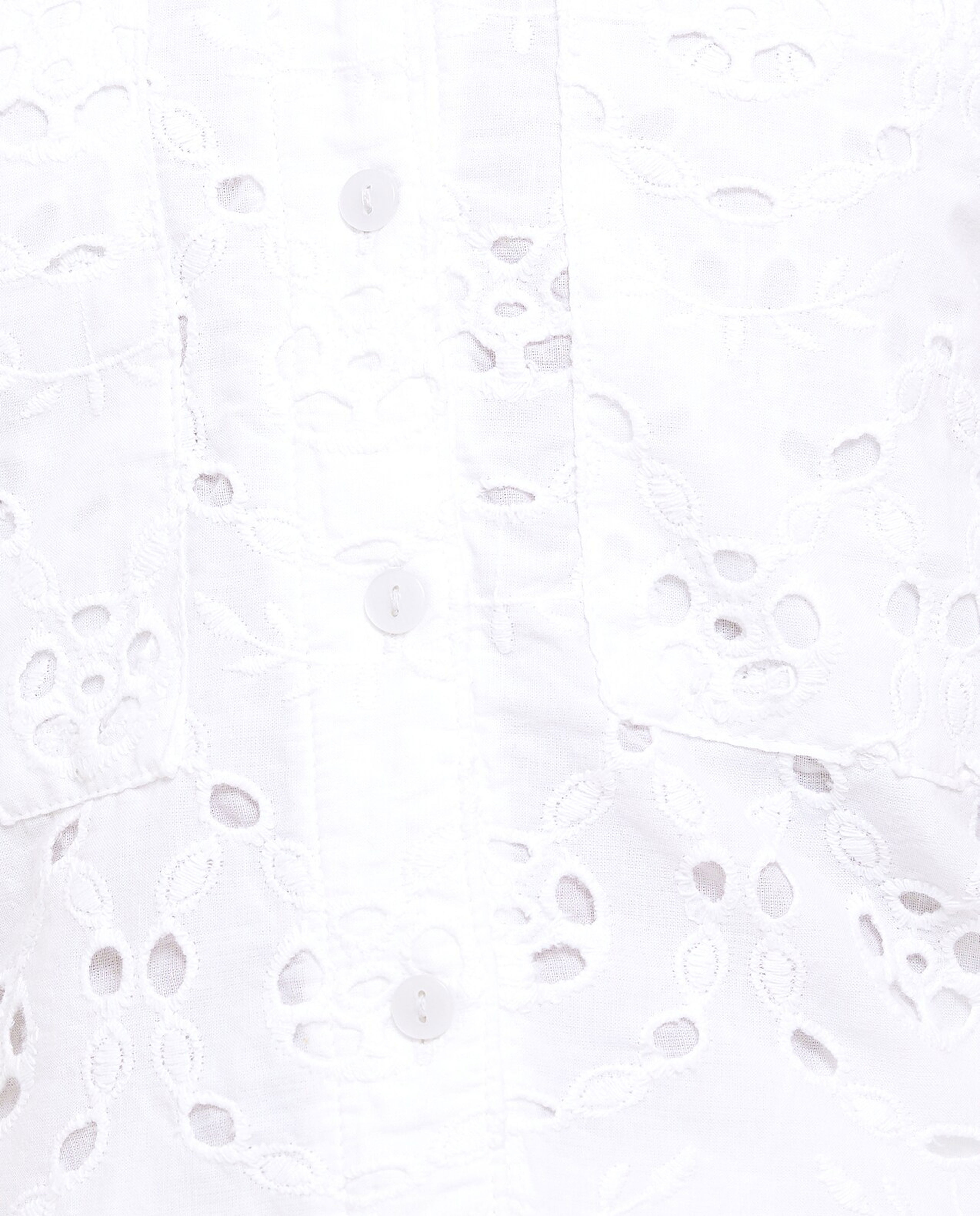 Schiffli Shirt with Revere Collar and Long Sleeves