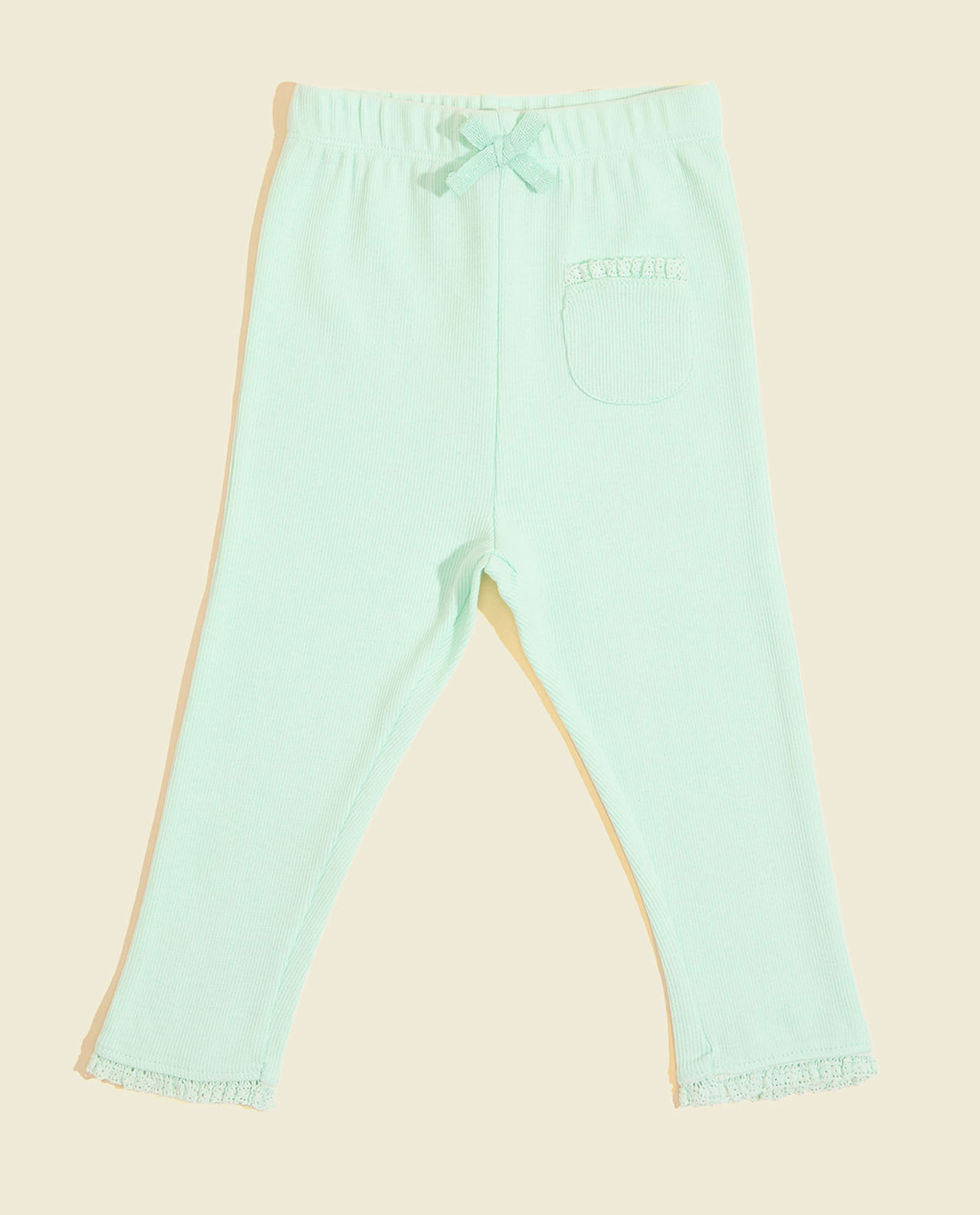 Ribbed Leggings with Drawstring Waist