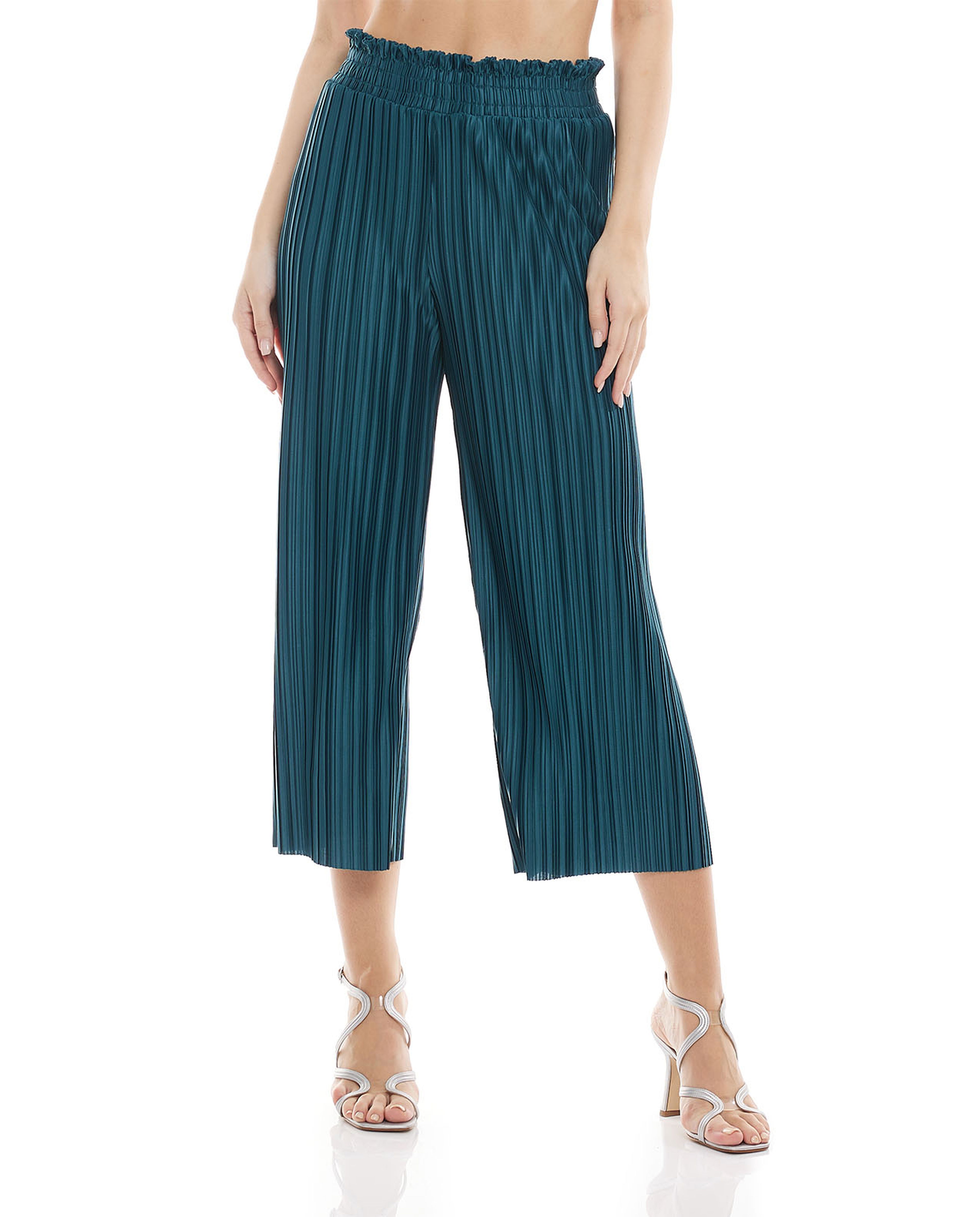 Solid Culottes with Elasticated Waist