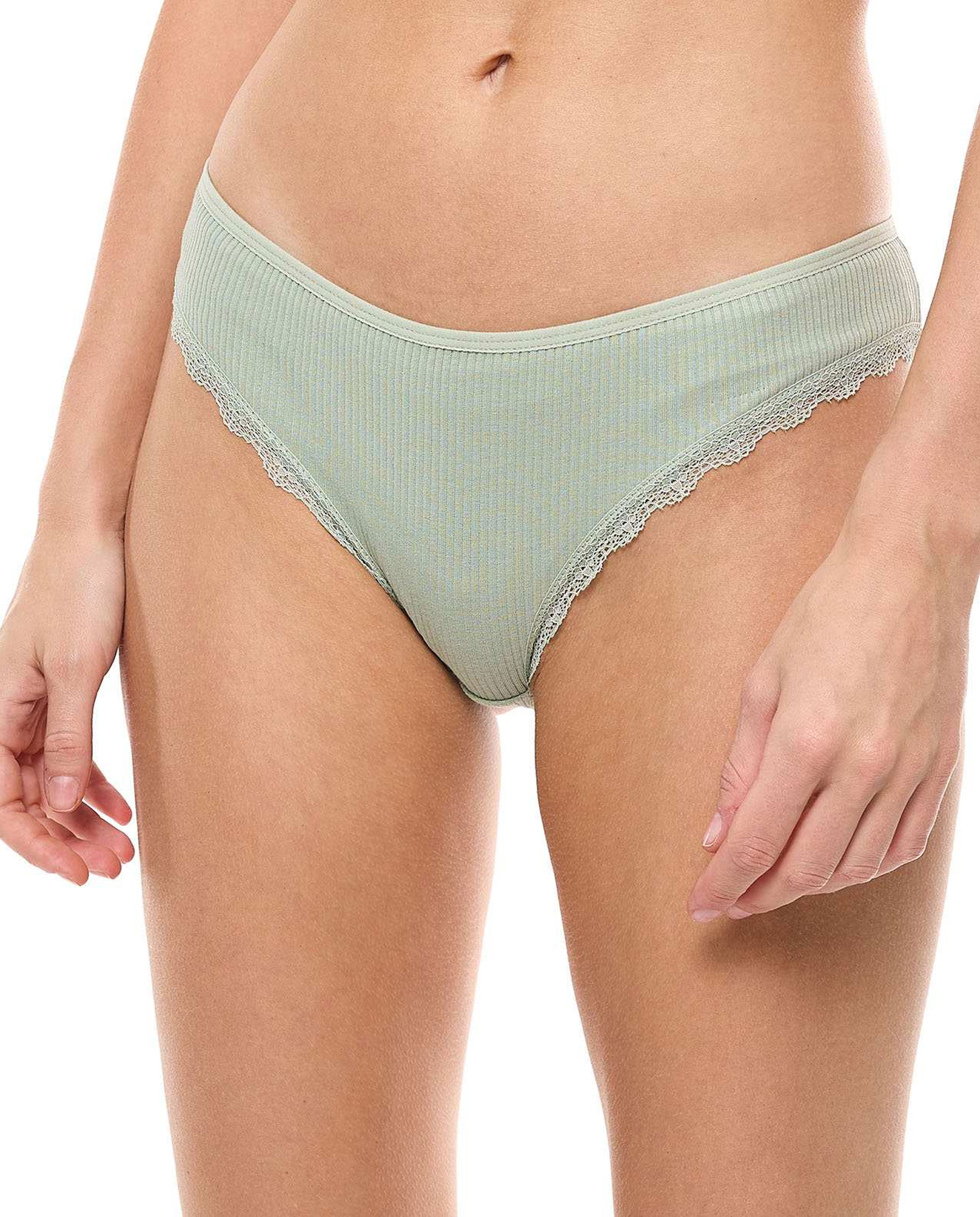 3 Pack Ribbed Bikini Briefs