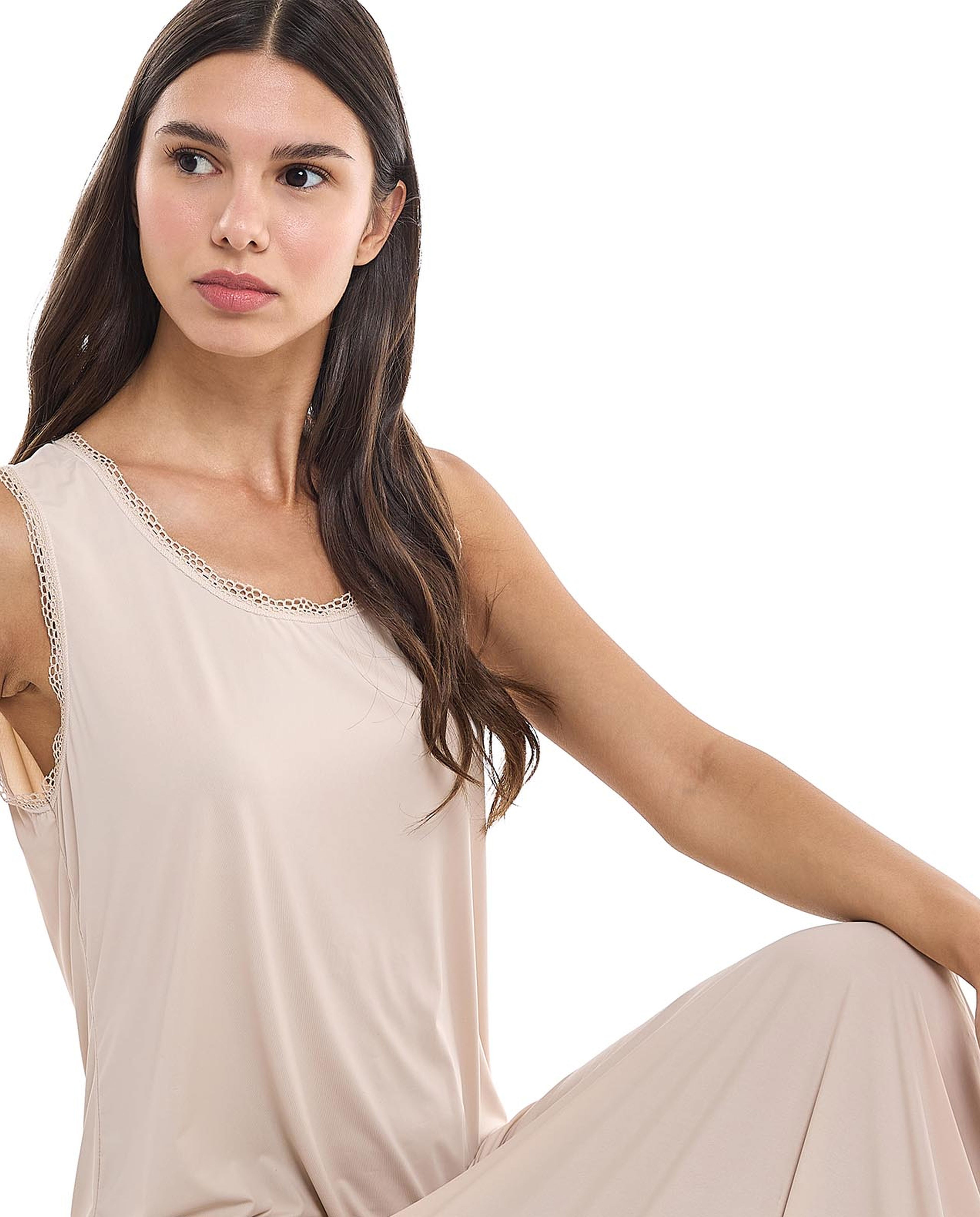 Lace Trim Slip Nightdress