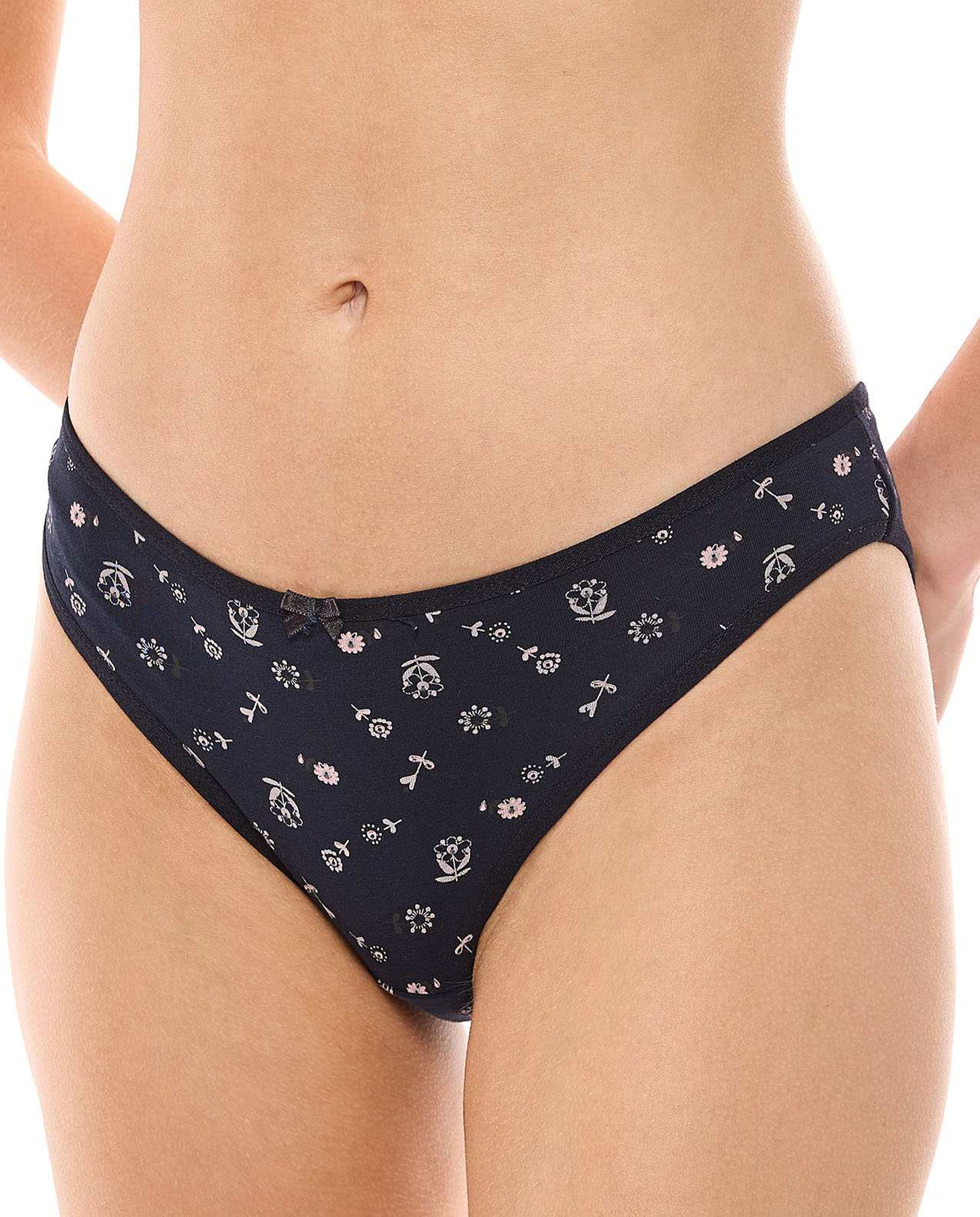 3 Pack Floral Printed Bikini Briefs